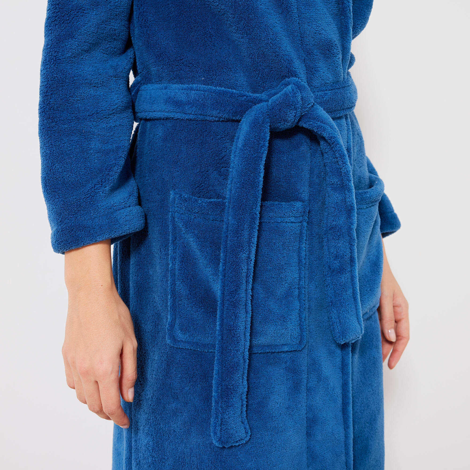 Peignoir à Capuche En Polaire Ultra Souple Npluseins Anthracite - Taille S, Longueur Mollet