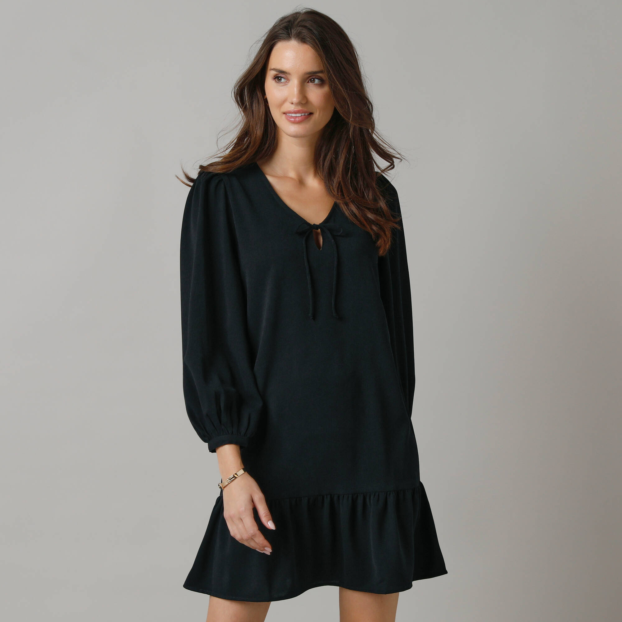 Robe Courte Volantée À Nouettes, Crêpe - Blancheporte