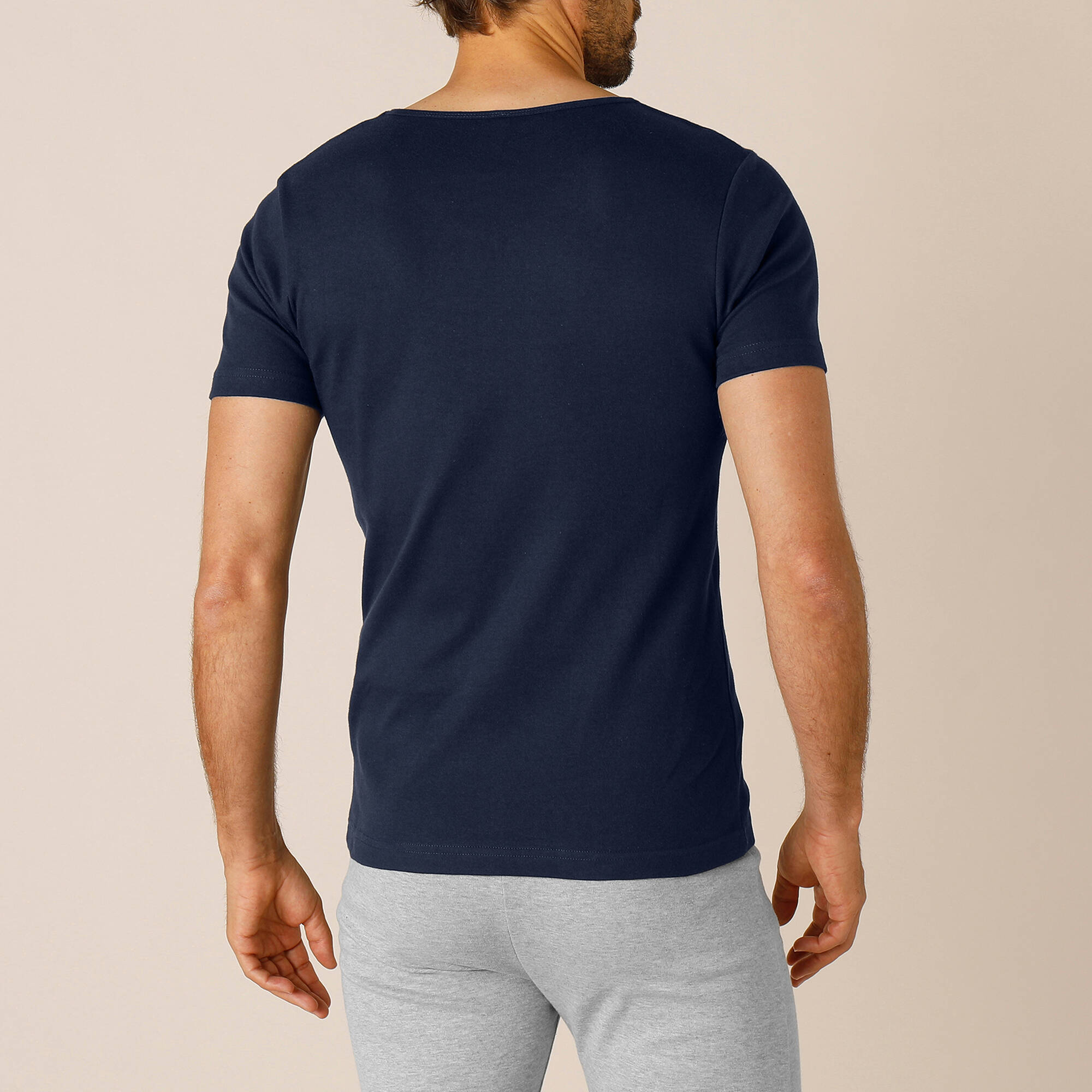 Lot De 2 T-shirts à Col En V En Coton à Manches Courtes Pour Homme - Uni - Séchage Rapide - Décontracté - Basique - Coupe Ajustée - Confortable - Respirant
