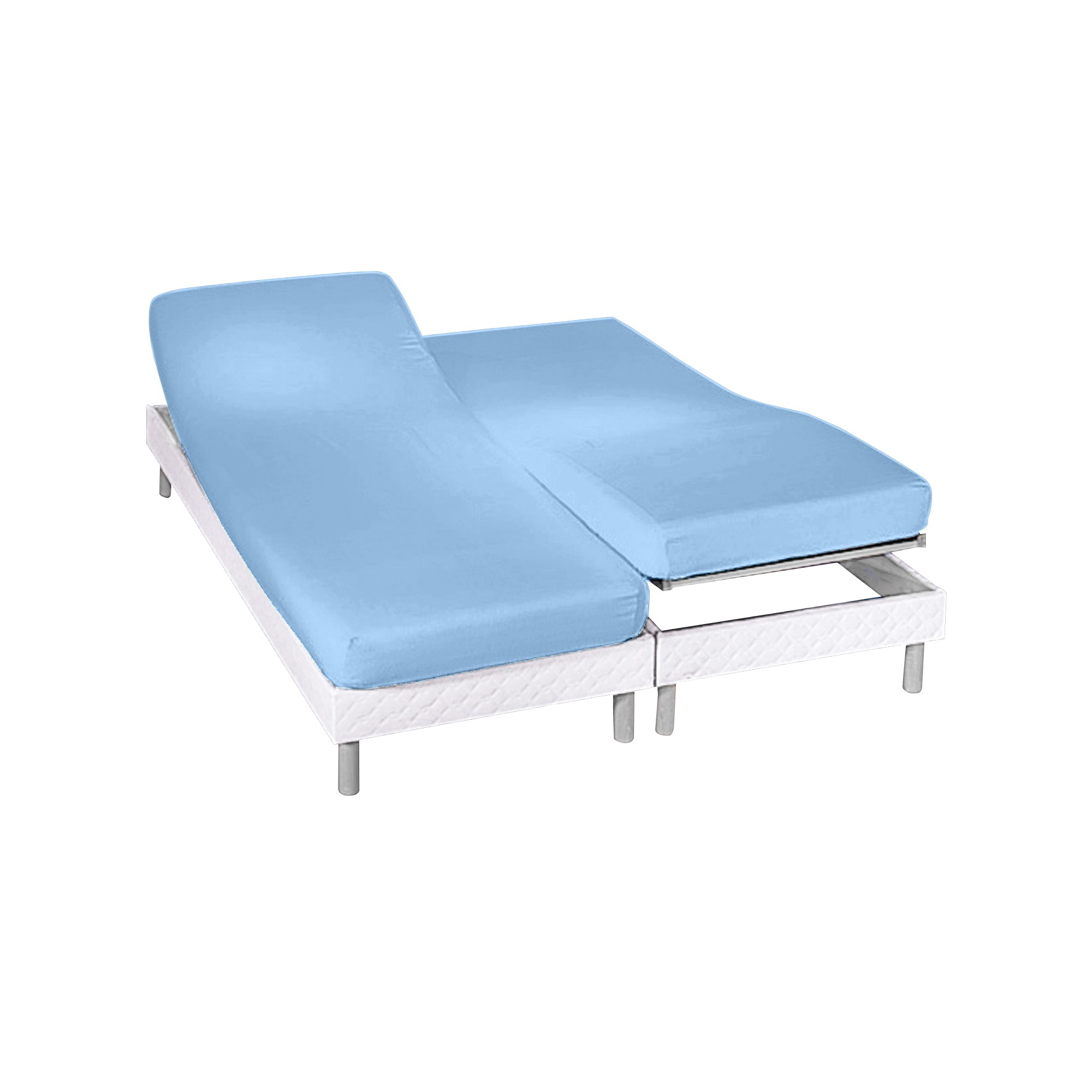 Drap-housse Uni Sommier Articulé Flanelle Bonnets 26 Cm - Colombine