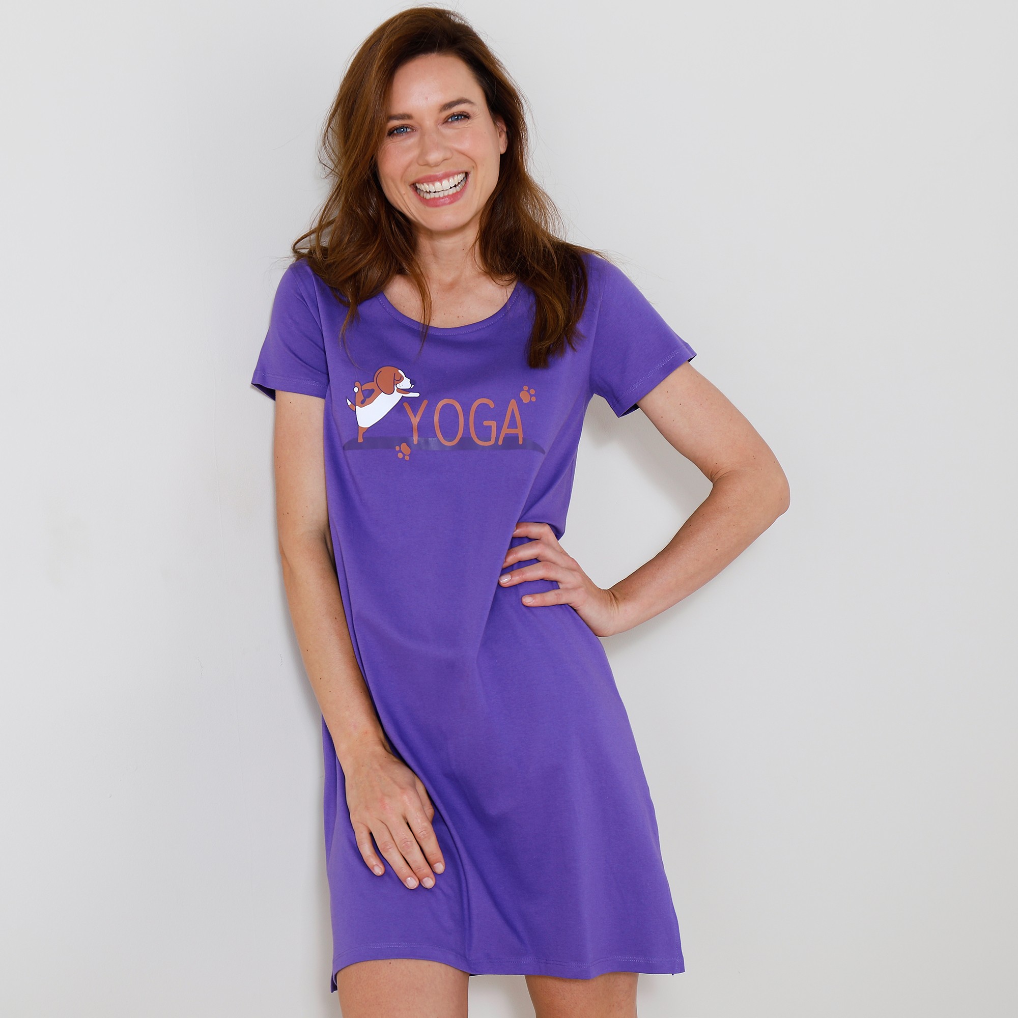 Chemise De Nuit Courte Imprimé yoga - Blancheporte