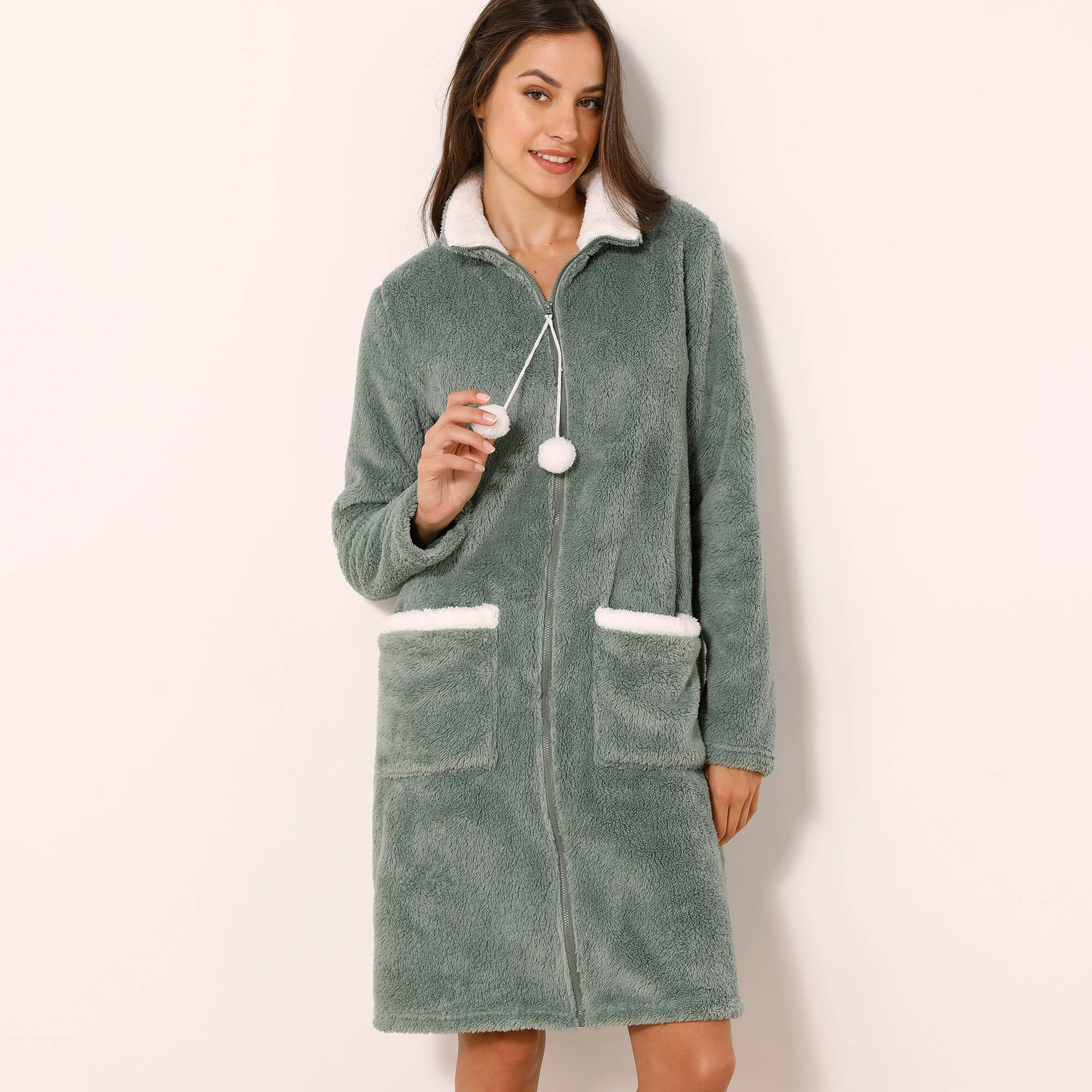Robe de chambre maille polaire zippe - Blancheporte 38$