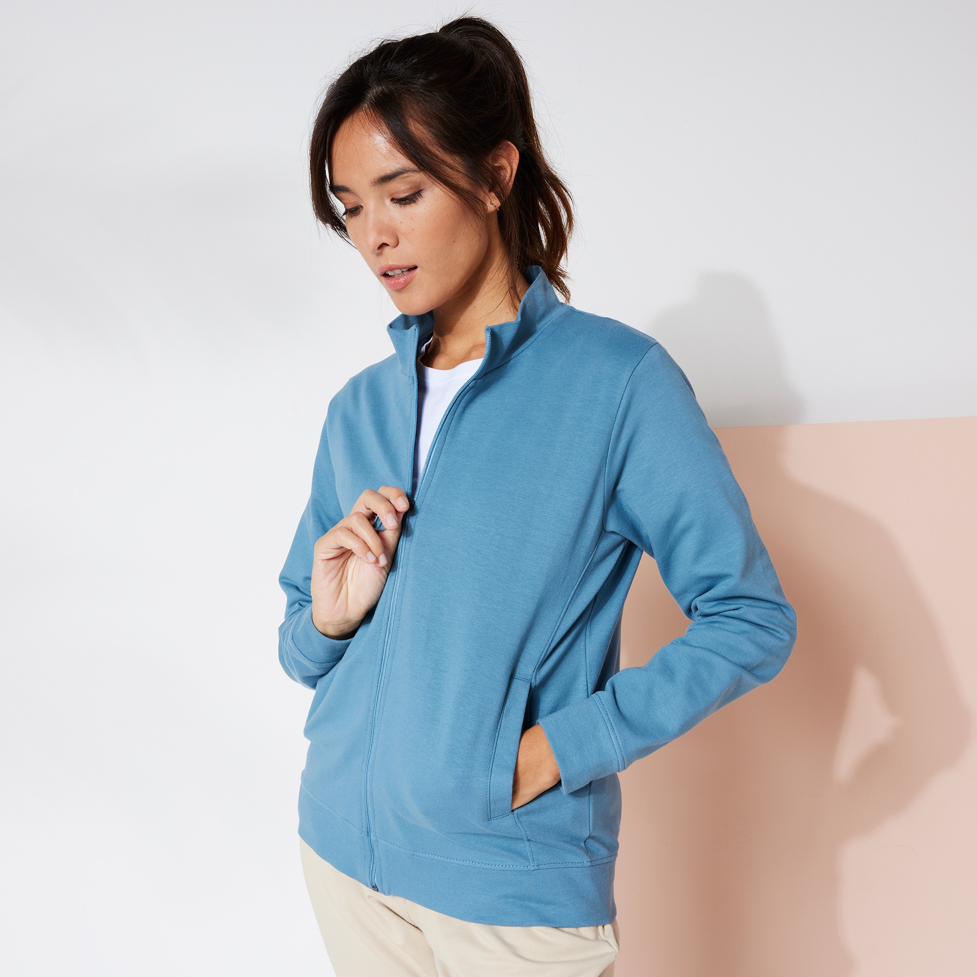 Sweat Zippé En Molleton, Col Montant - Blancheporte