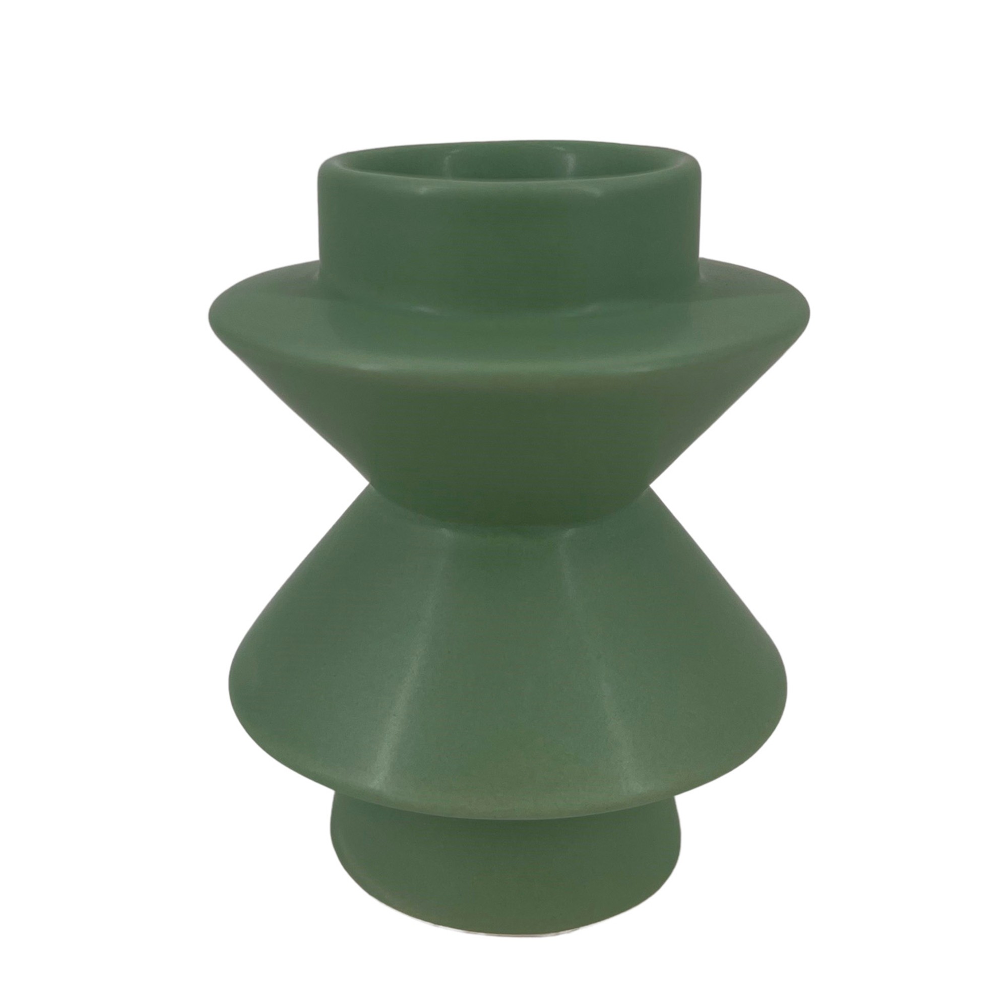 Bougeoir Asymétrique Céramique Verte - Blancheporte