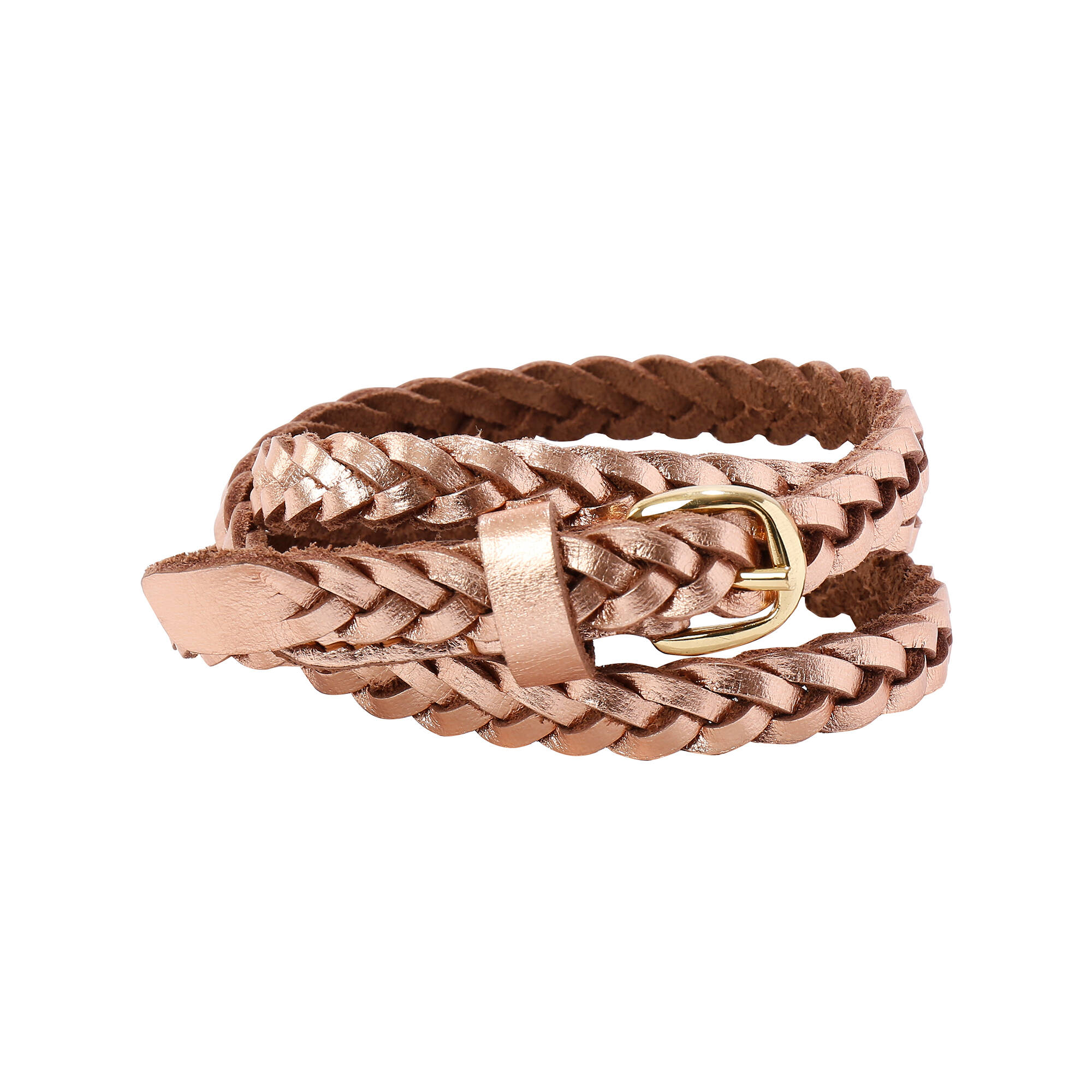 Ceinture avec boucle fleur marron femme