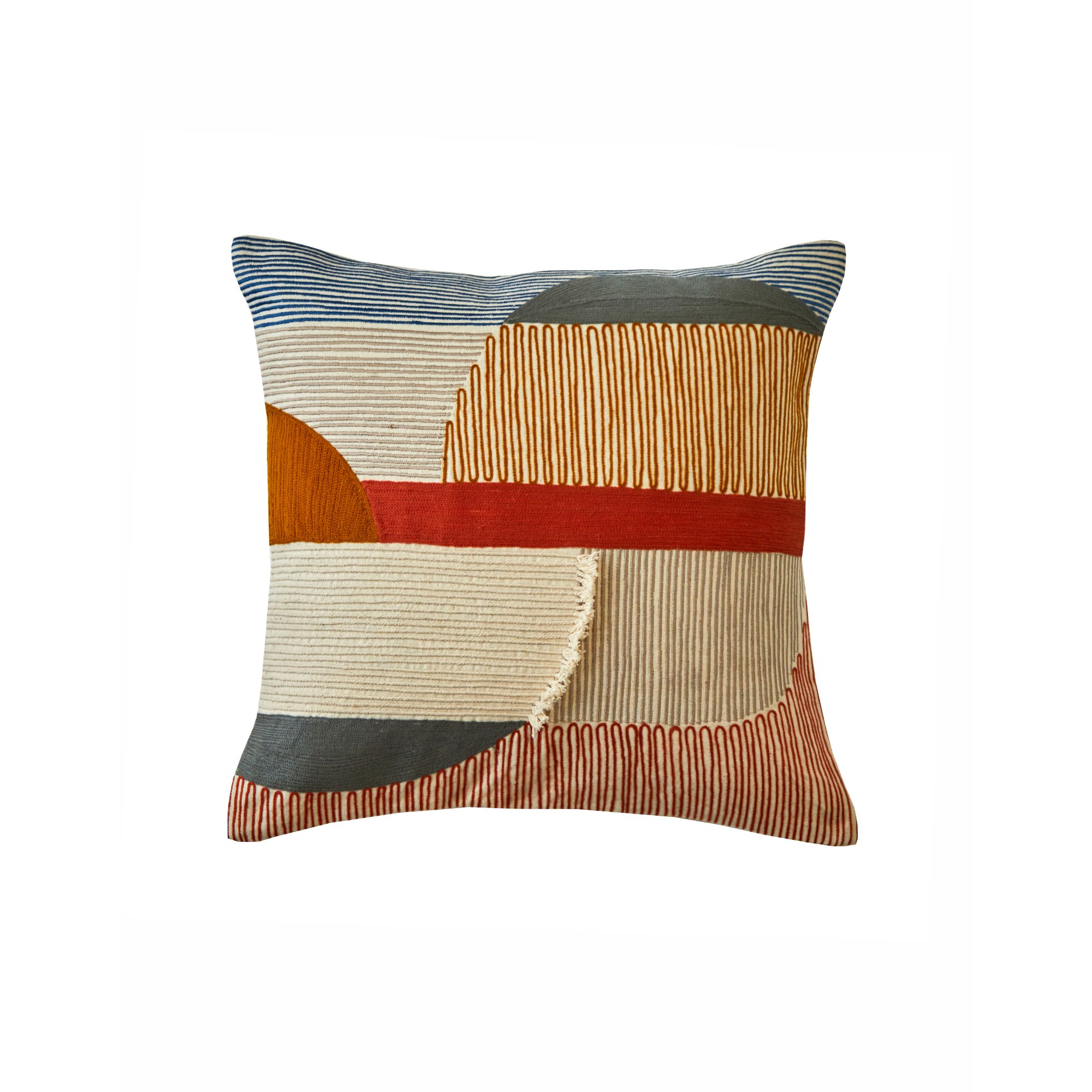 Coussin Brodé Motif Demi-sphères - Blancheporte