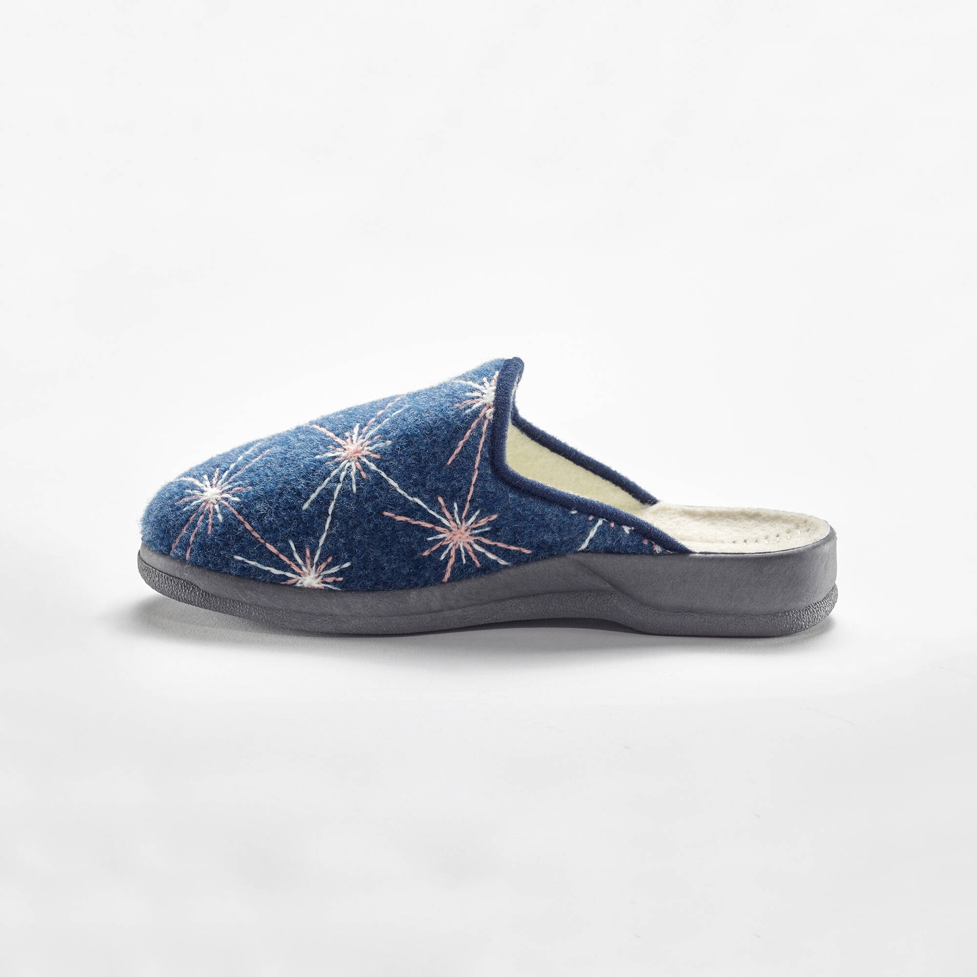 Chaussons mules fourrs brods - Blancheporte 25$