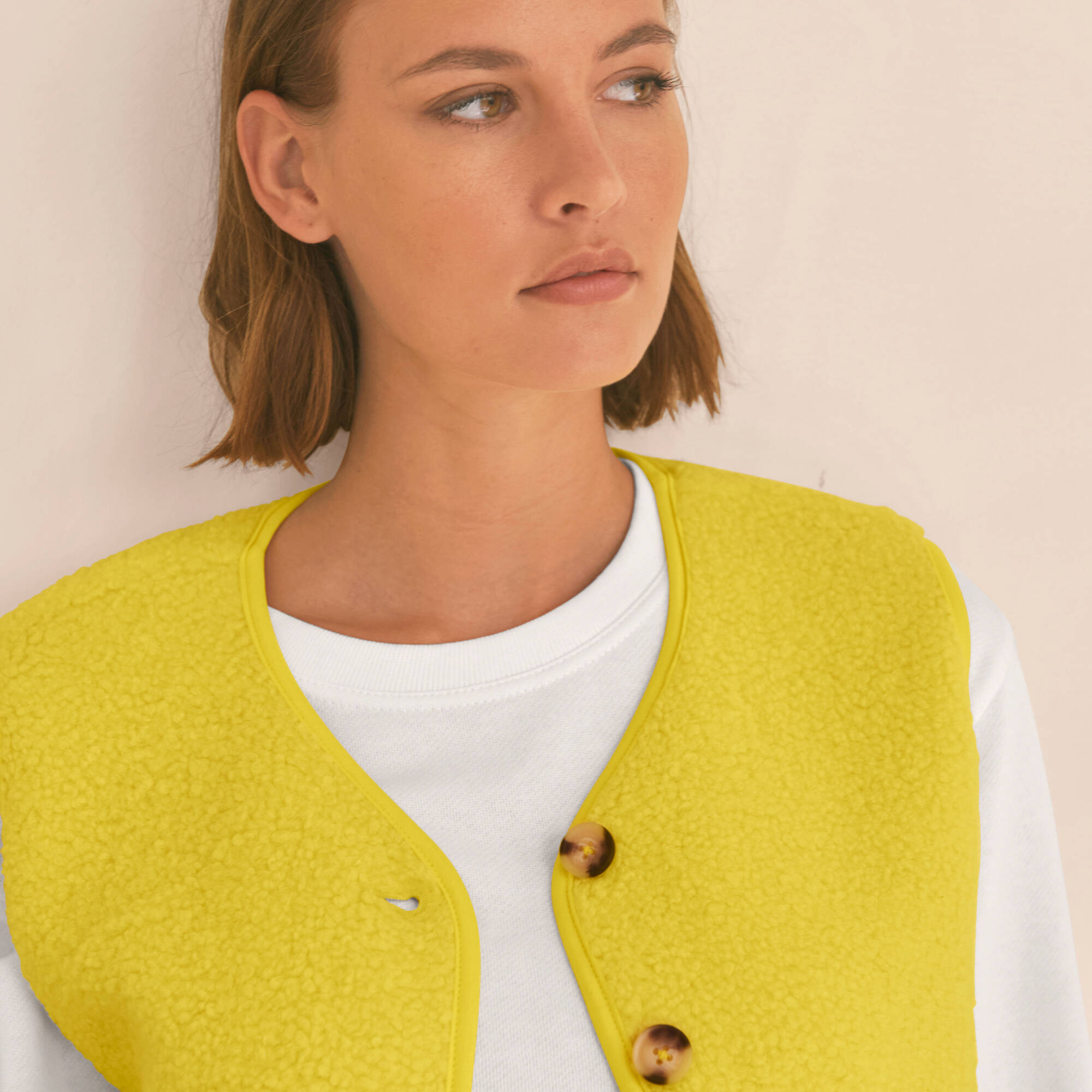 Veste sans manches maille bouclette - Blancheporte 30$