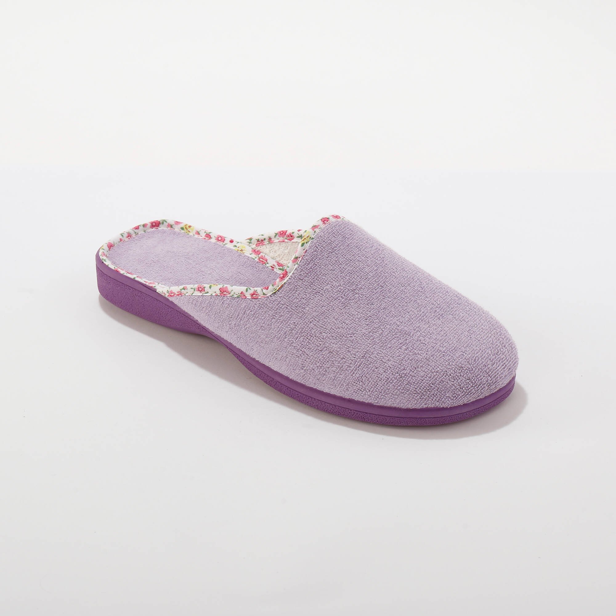Mules plates souples biais fleuri - Blancheporte
