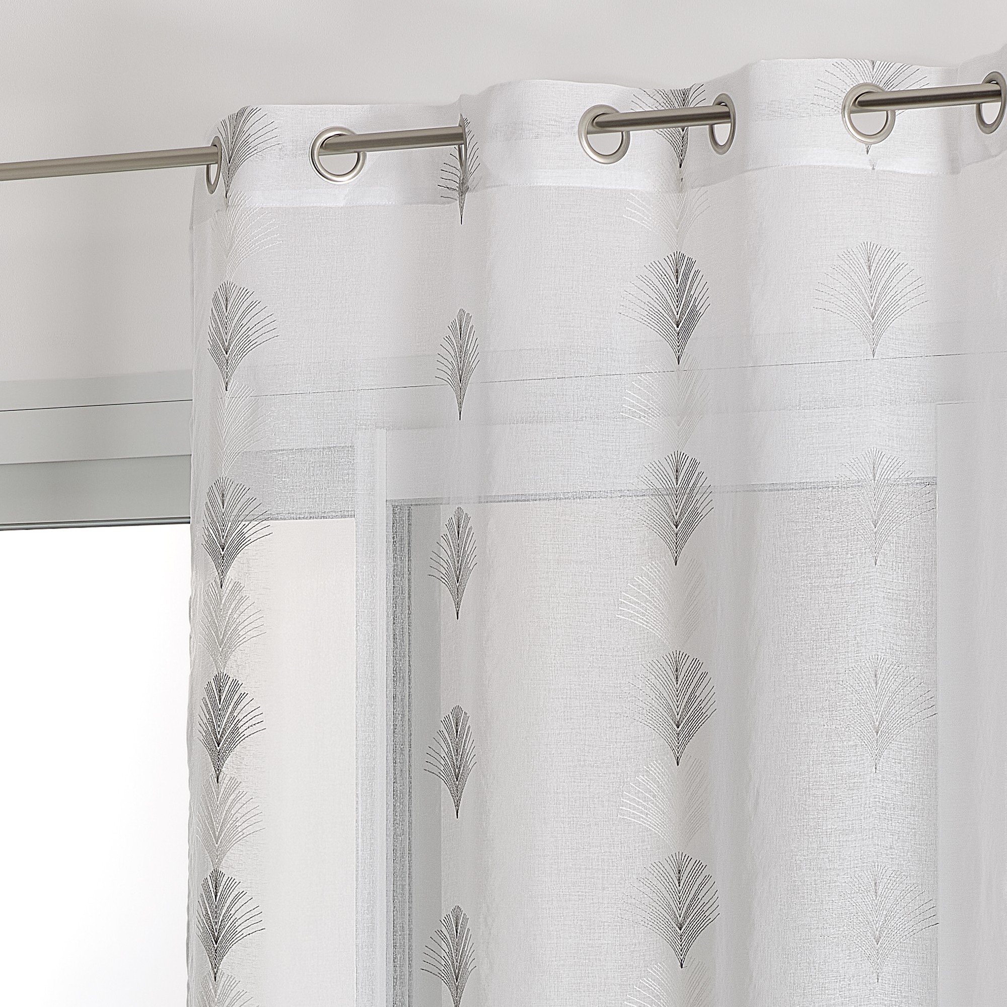 Voilage Brodé Plumes - Blancheporte