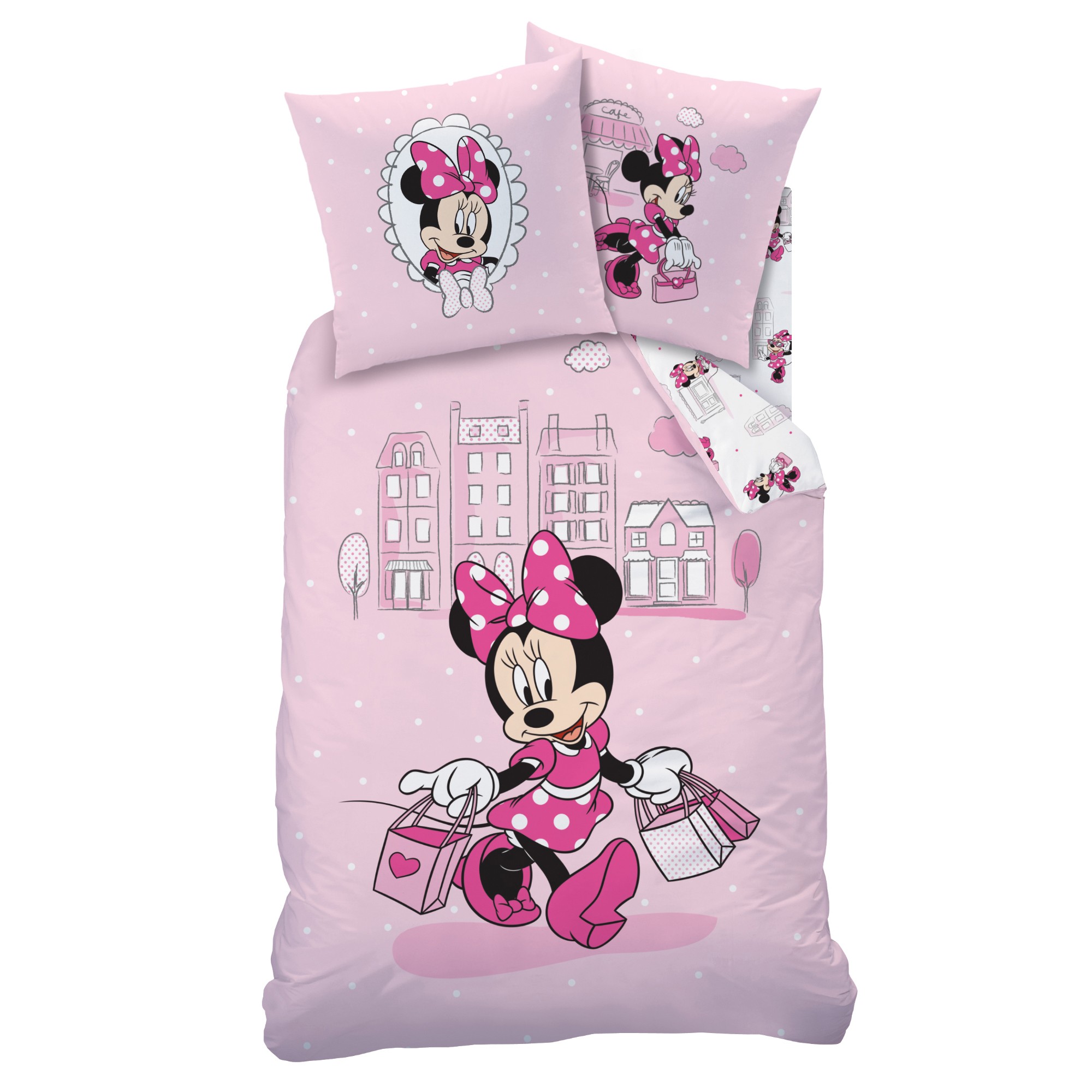 Parure de lit Minnie shopping - coton - Parure Housse De Couette + Taie 1 Personne : 140x200cm + 1 T