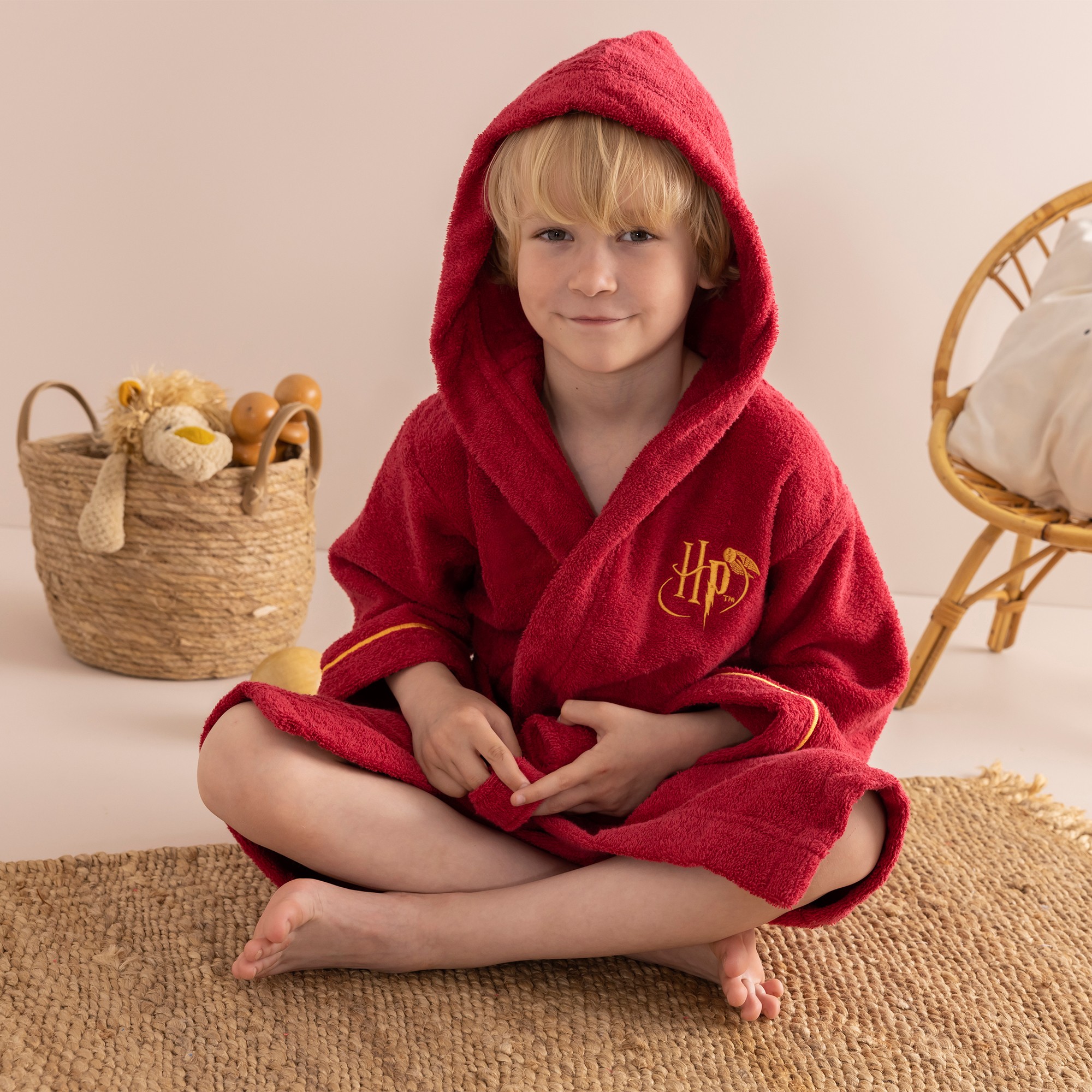 Peignoir enfant à capuche Harry Potter® éponge coton - 380g/m2