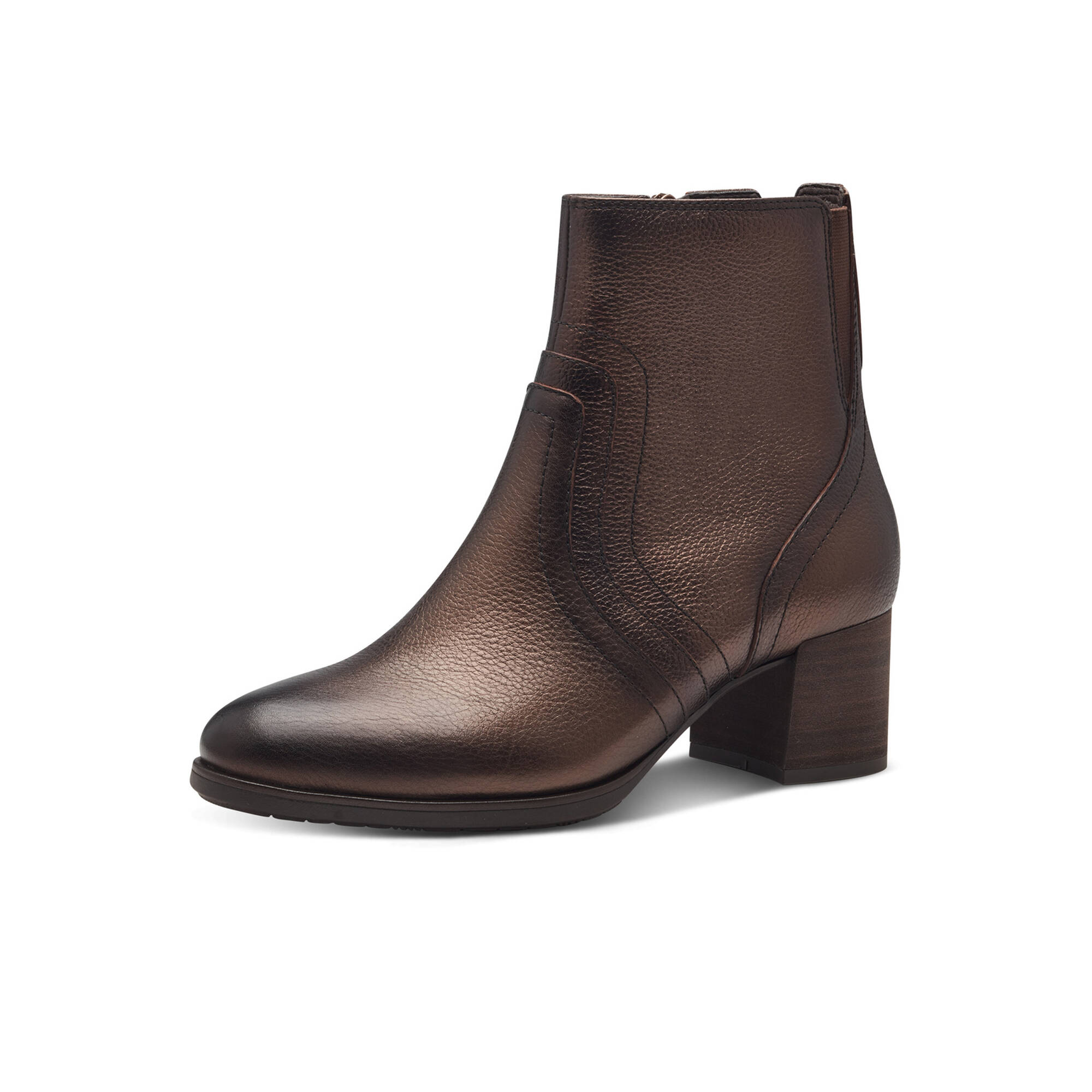 Boots metallisees a talons bronze Blancheporte