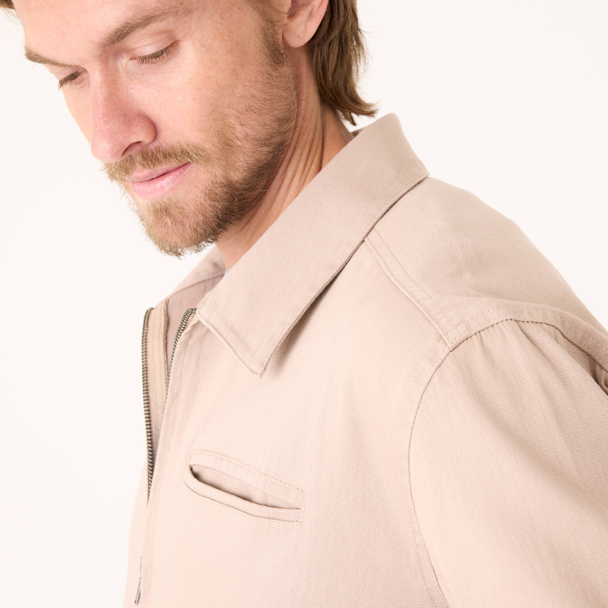 Blouson zipp col chemise toile canvas - Blancheporte 50€