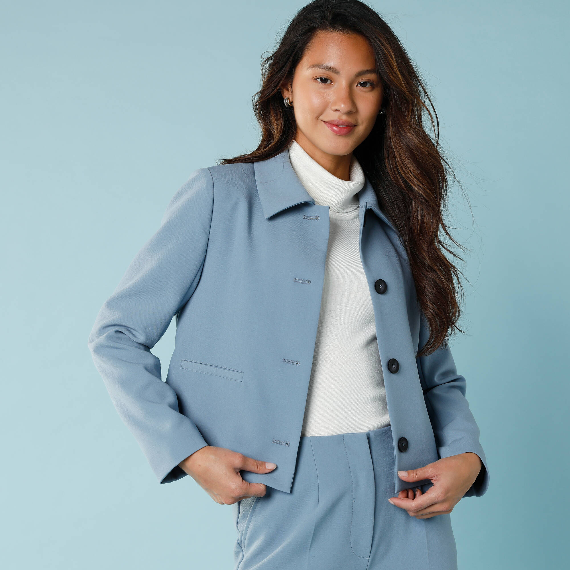 Veste blazer courte unie, Spécial Petites - Blancheporte