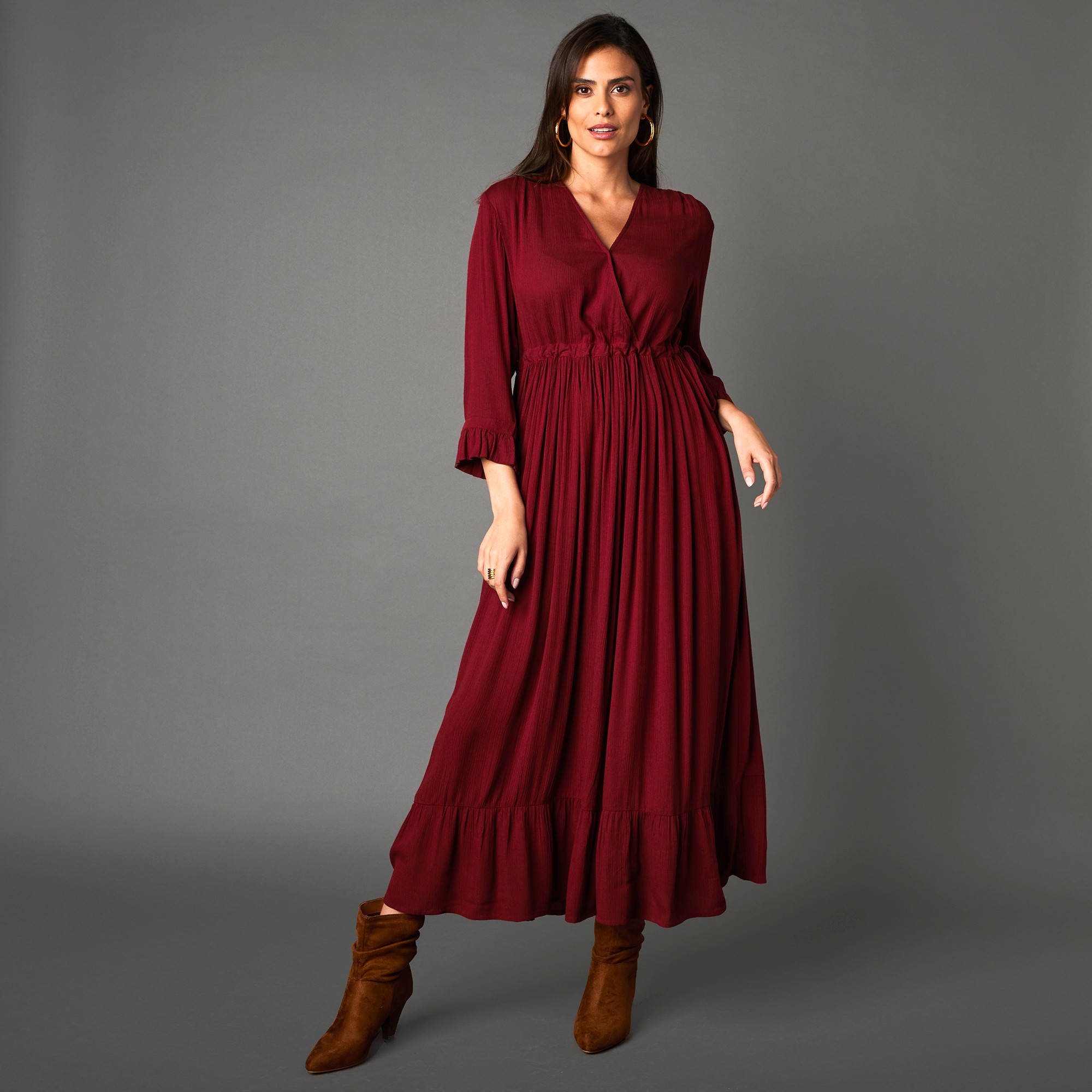 Robe Longue Taille Coulissée Unie - Blancheporte