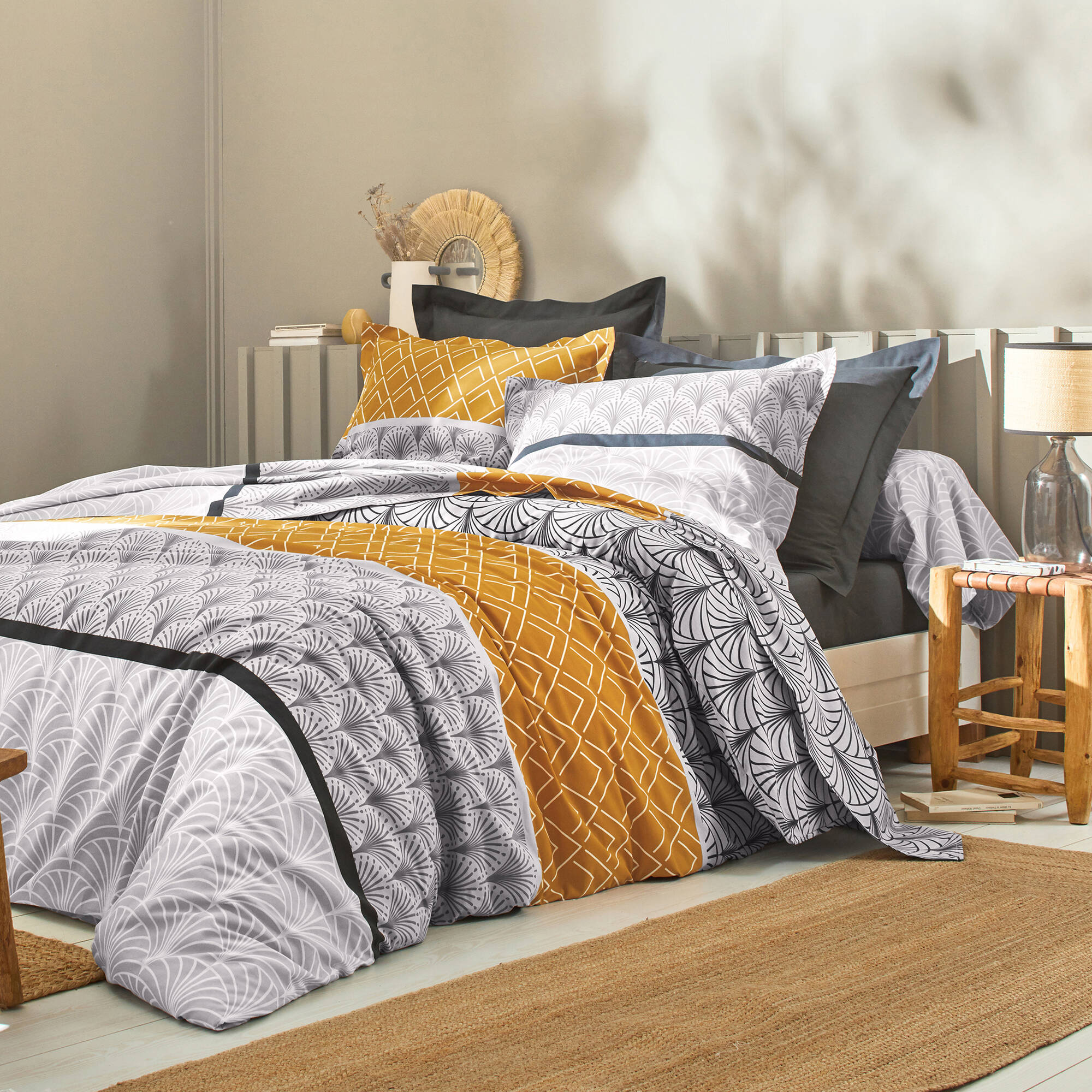 Linge de lit Eddy en coton à motifs graphiques - Blancheporte