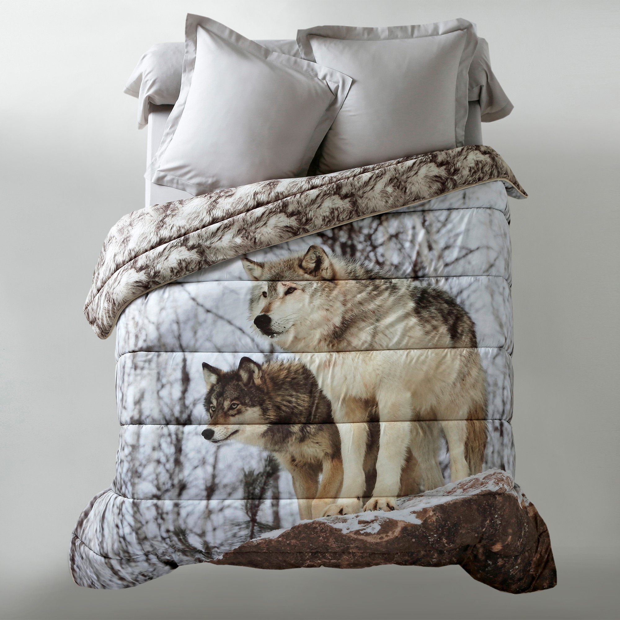 Couette Microfibre Impression Photo Loup 200g/m2 - Blancheporte