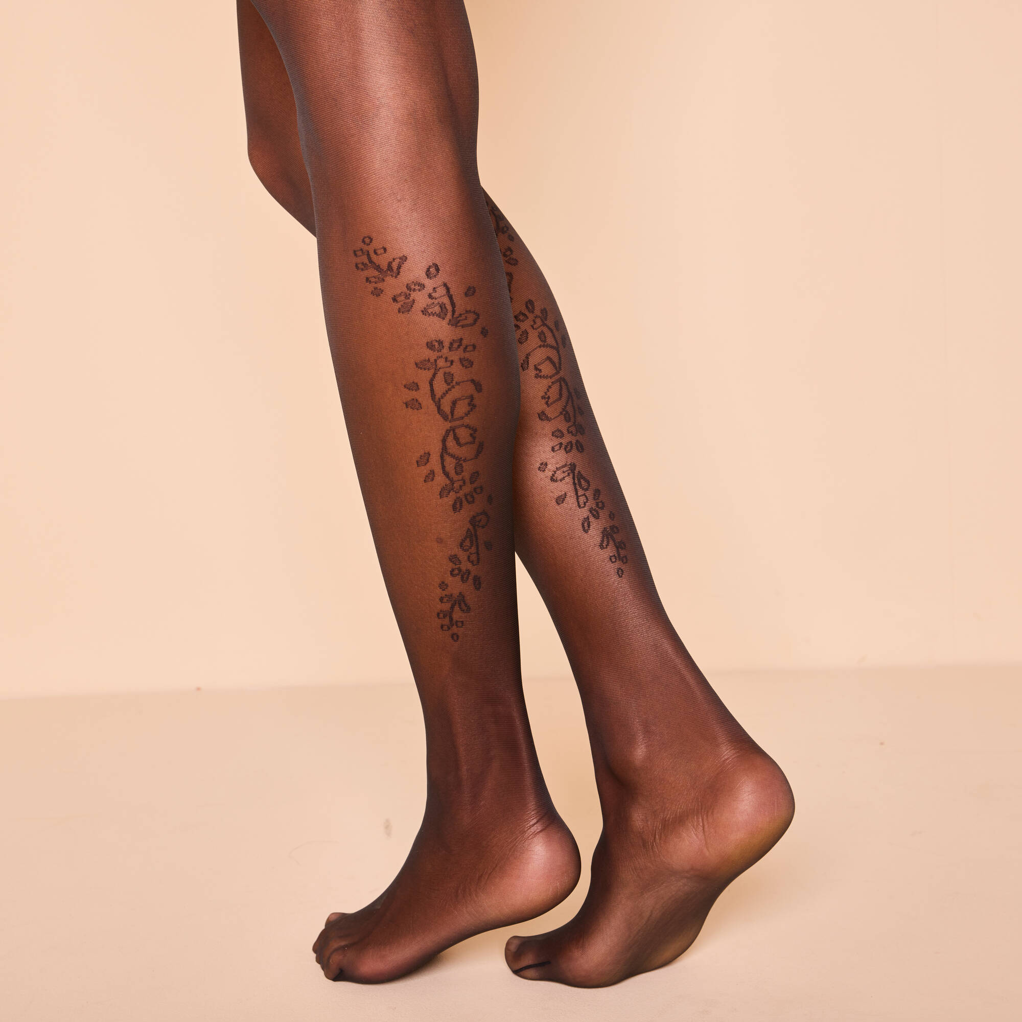 Collant fantaisie imitation tattoo fleurs - lot de 2 - Blancheporte 20 €