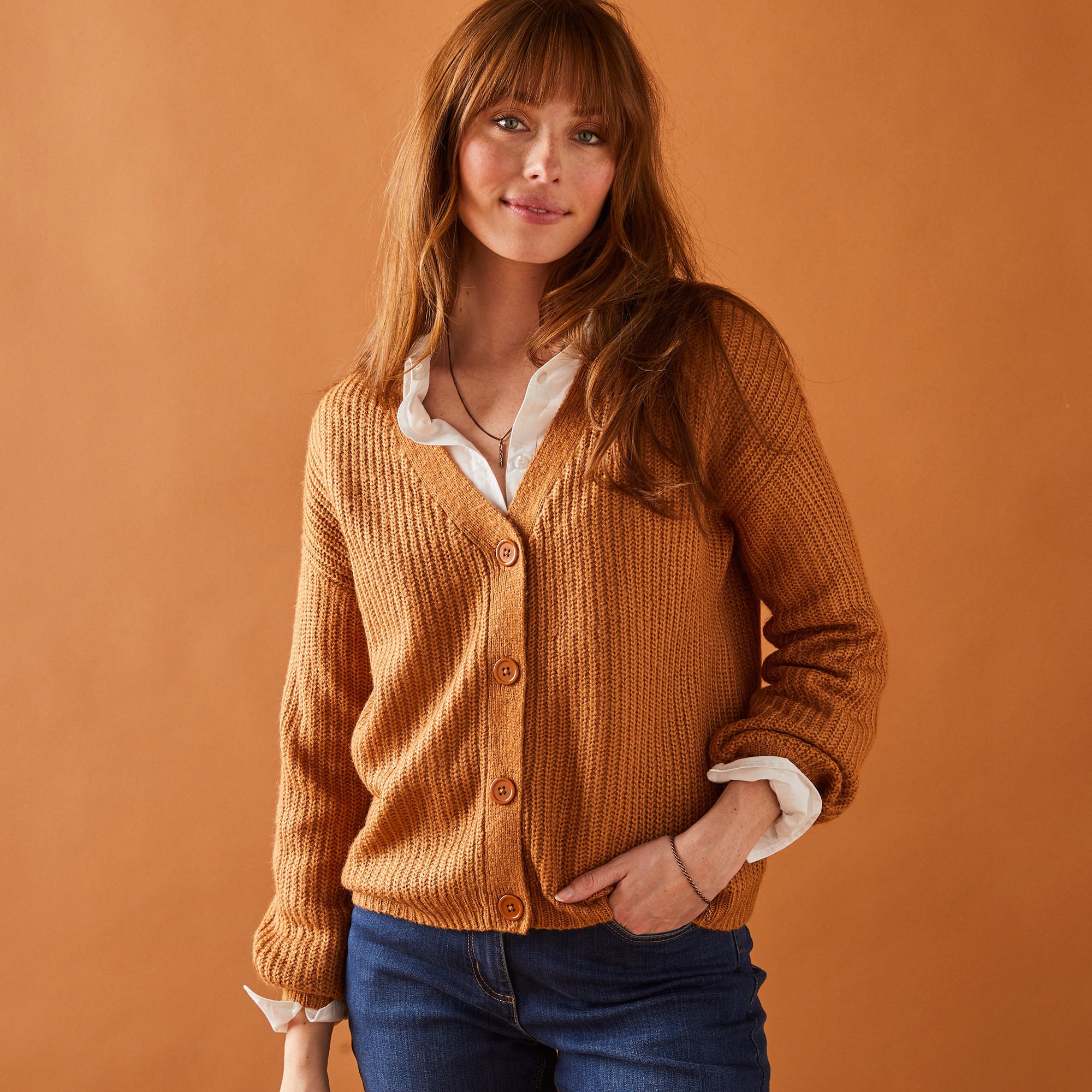 Gilet Boutonné Volume Loose, Toucher Mohair - Blancheporte