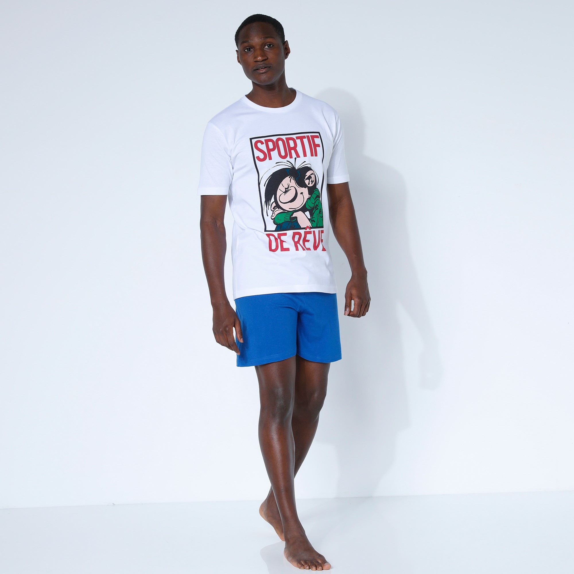 Blanche porte pyjama court homme shop