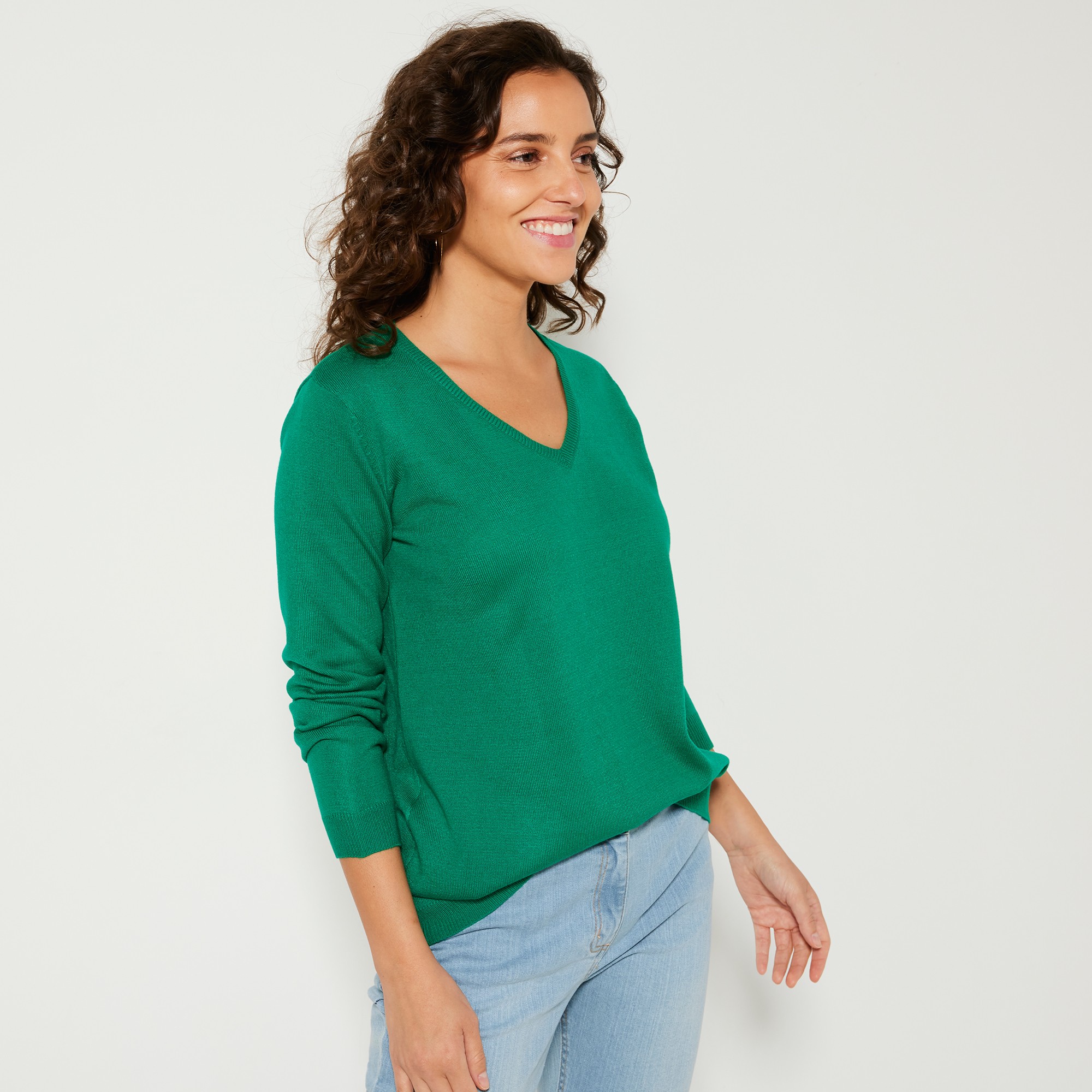 Pull Col V Toucher Doux - Blancheporte
