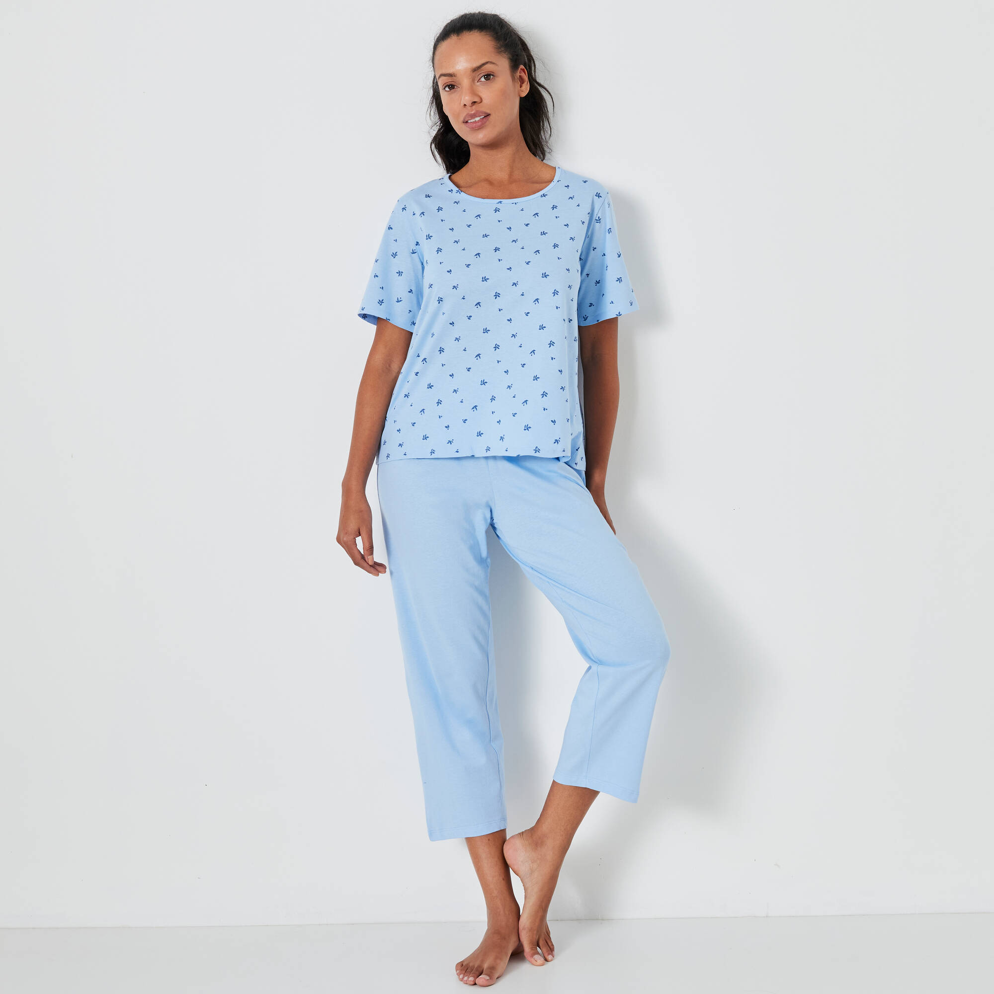 Pyjama court imprimé fleuri - Blancheporte