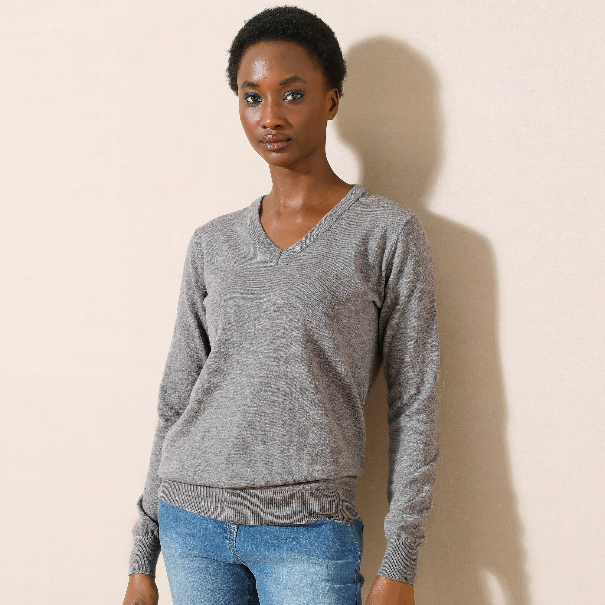 Pull col zippé Jude en Laine d’agneau - Beige