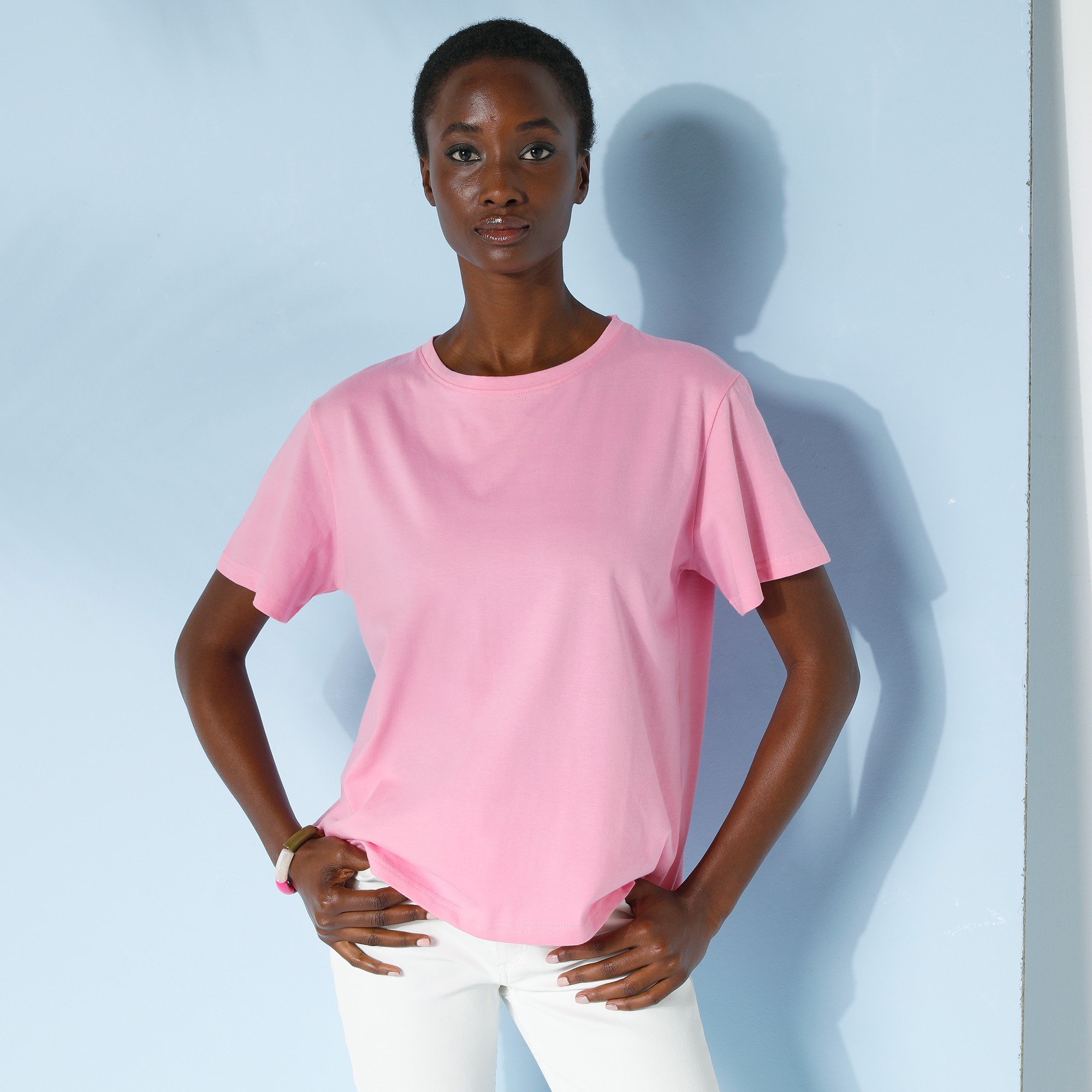 T-shirt loose En Coton, Uni - Blancheporte