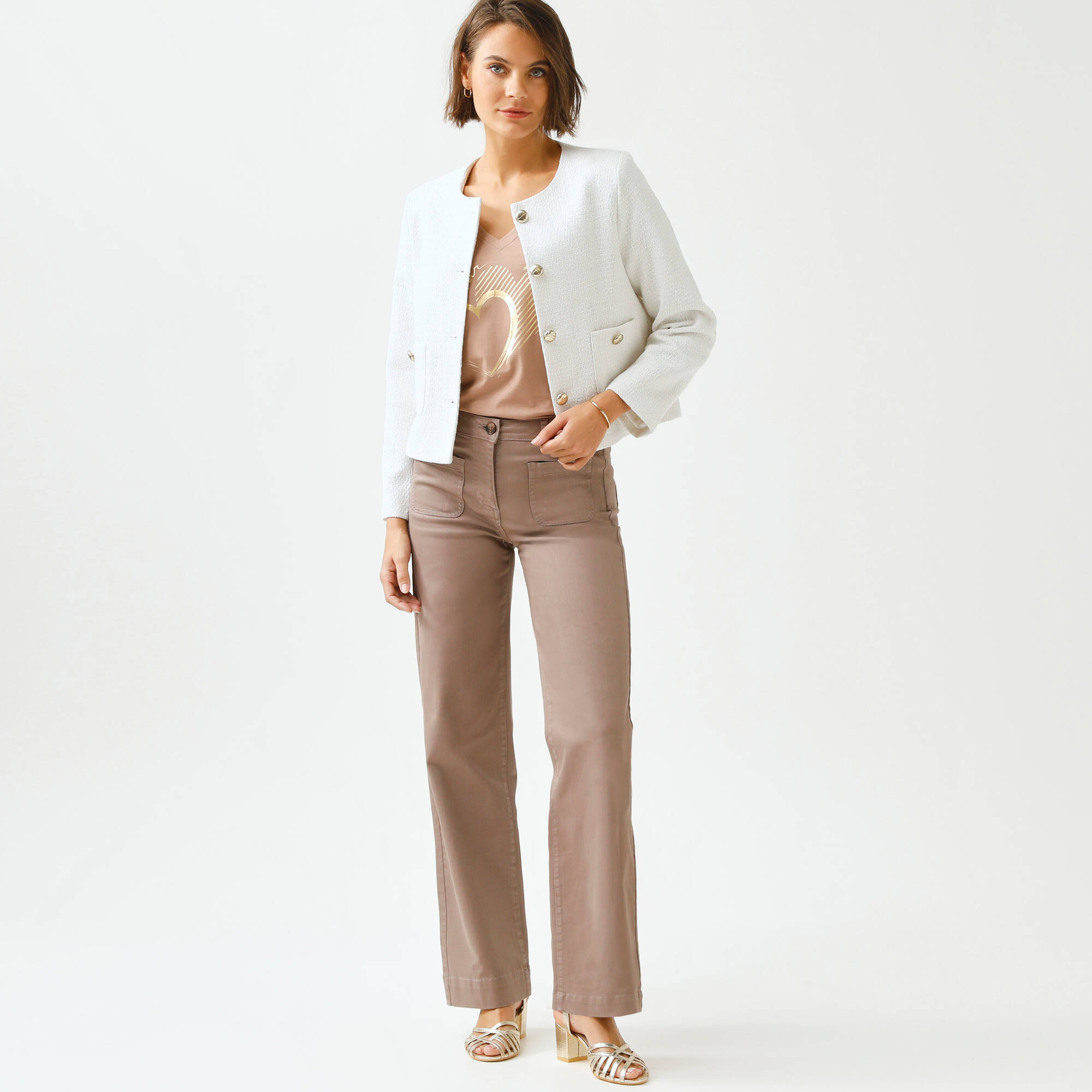 Veste boutonne tweed - Blancheporte 70$