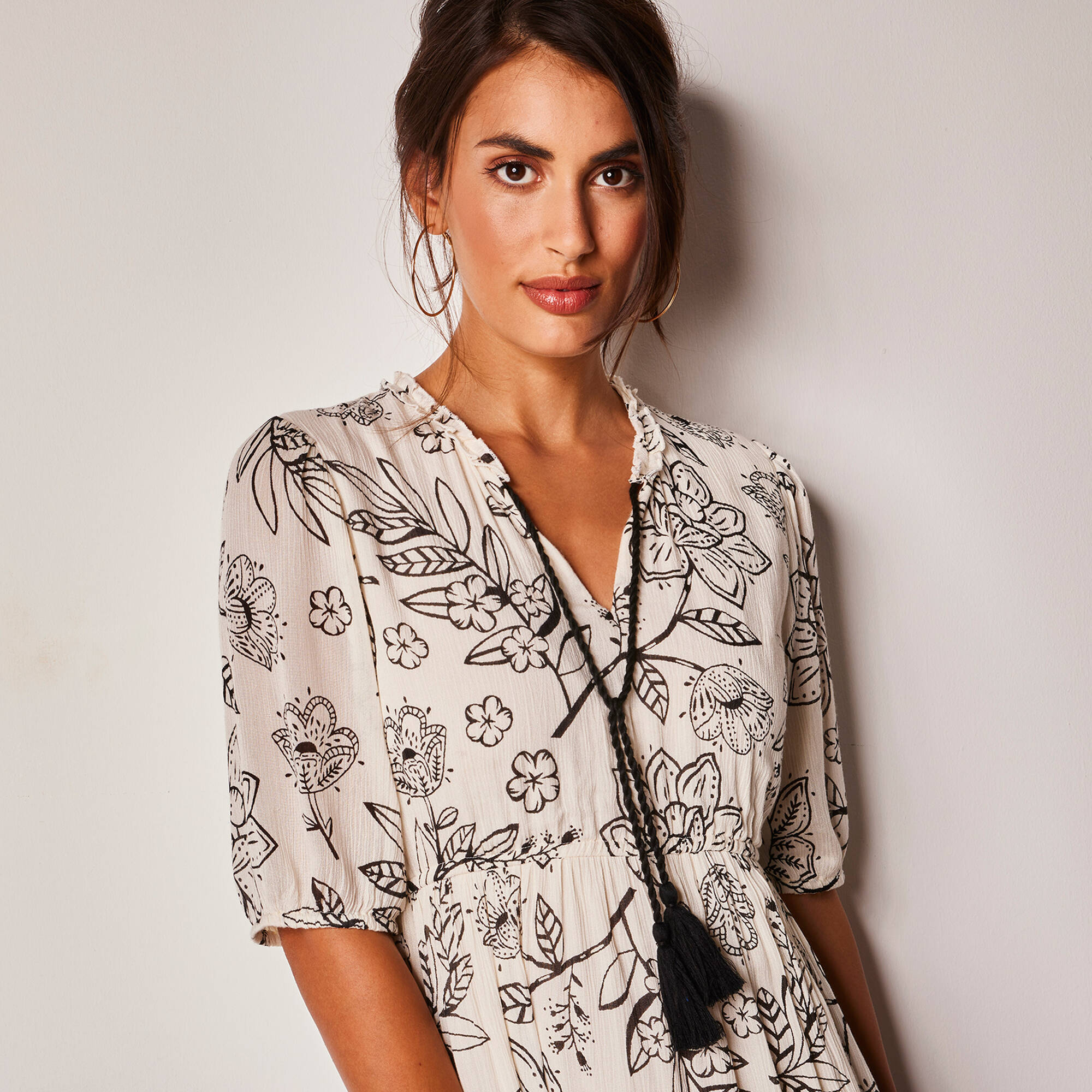 Robe longue volante imprime - Blancheporte 48 €