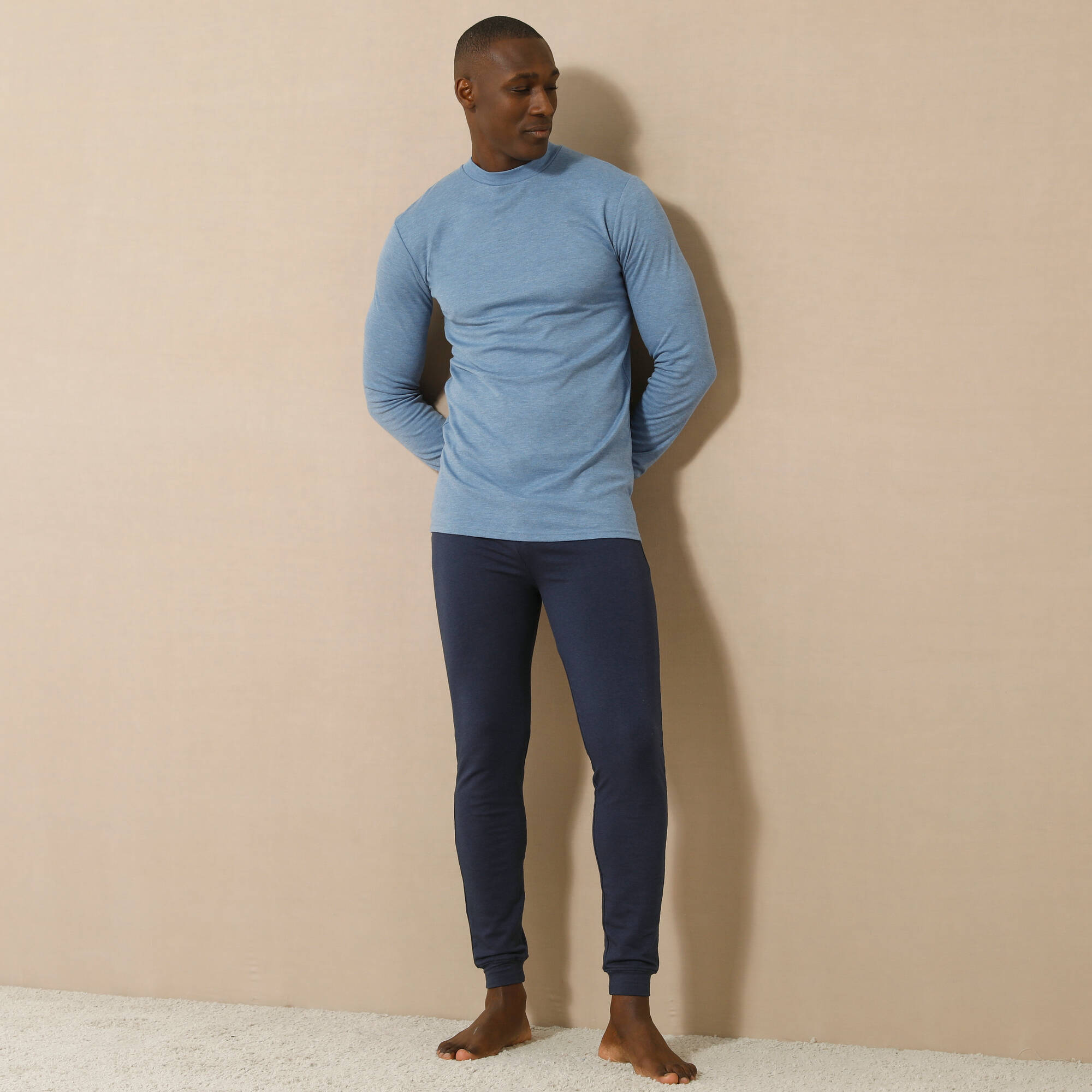 T-shirt sous-vêtement homme col montant manches longues chaleur intense - lot de 2 - Blancheporte