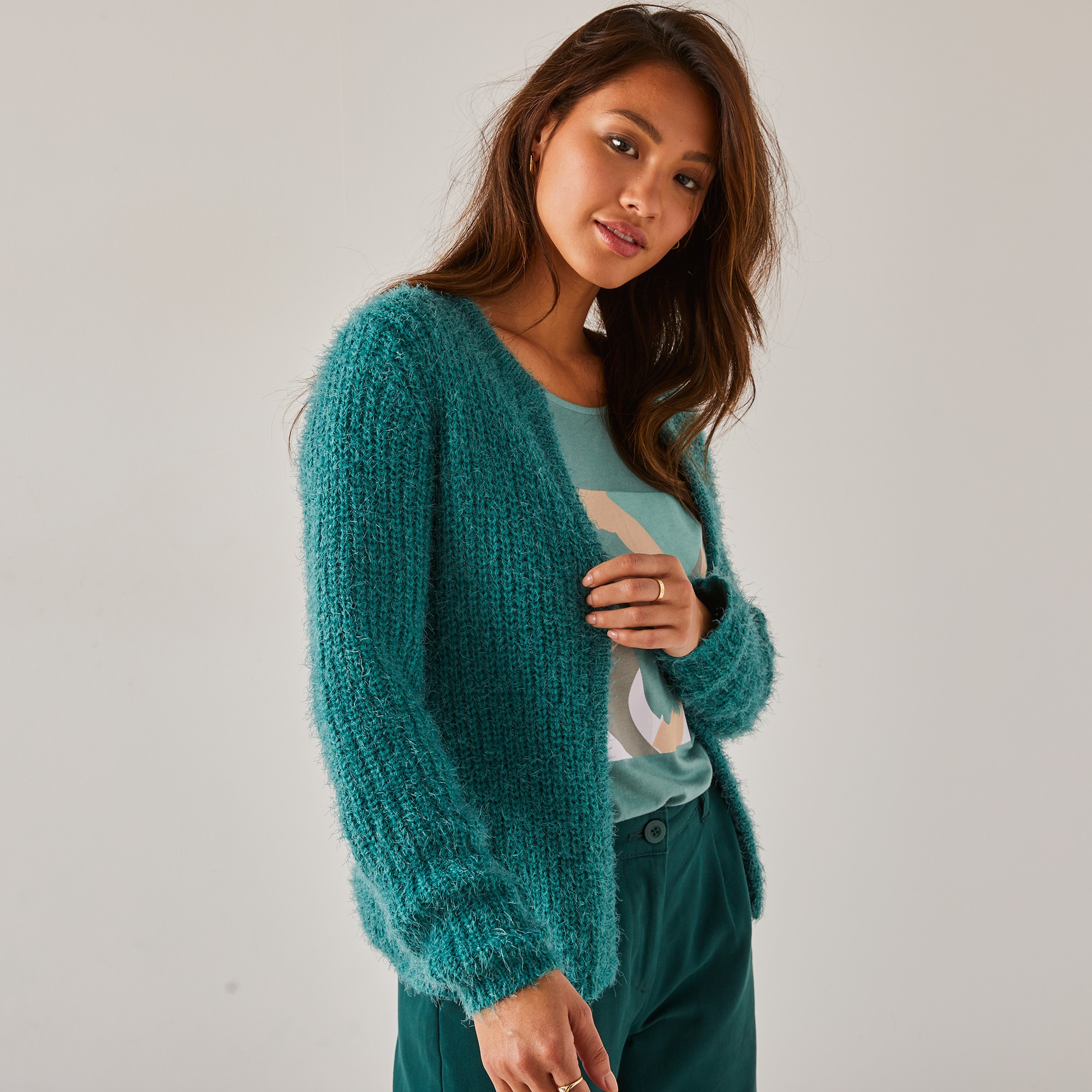 Gilet Paletot, Maille Poilue - Blancheporte