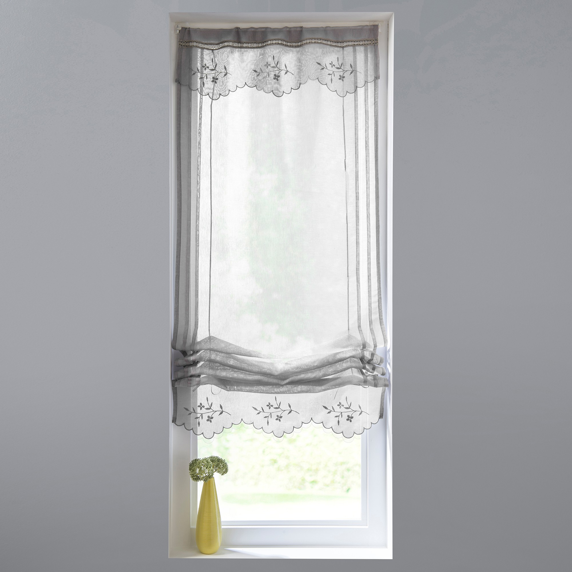 Vitrage Macramé Brodé Finition Passe-tringle - Blancheporte