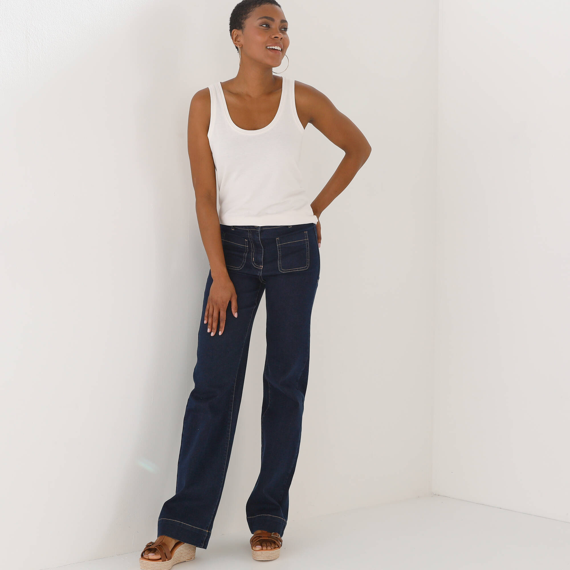 Dbardeur bretelles larges uni coton - Blancheporte 12 €