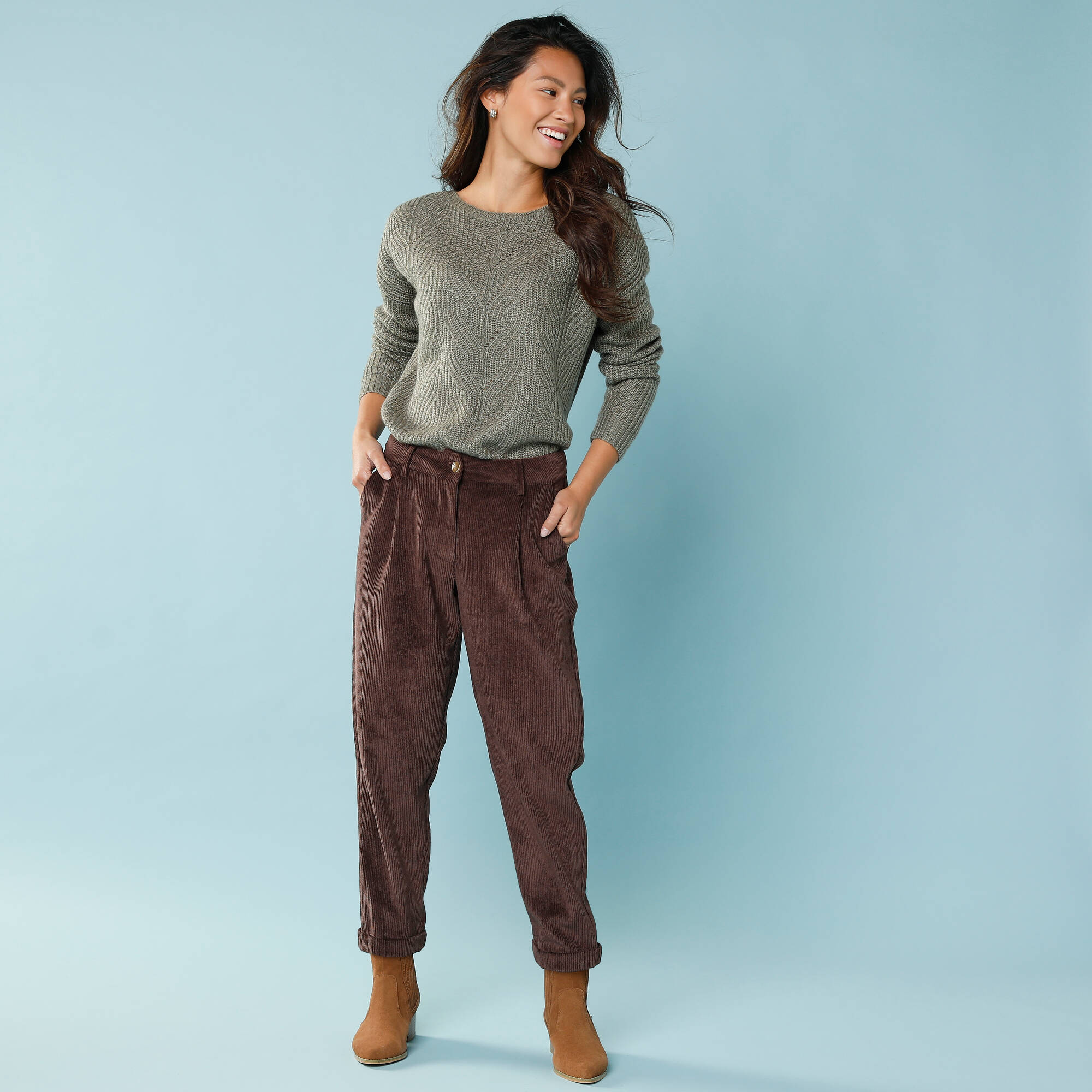 Pantalon 78me en velours Spcial Petites - Blancheporte 48$