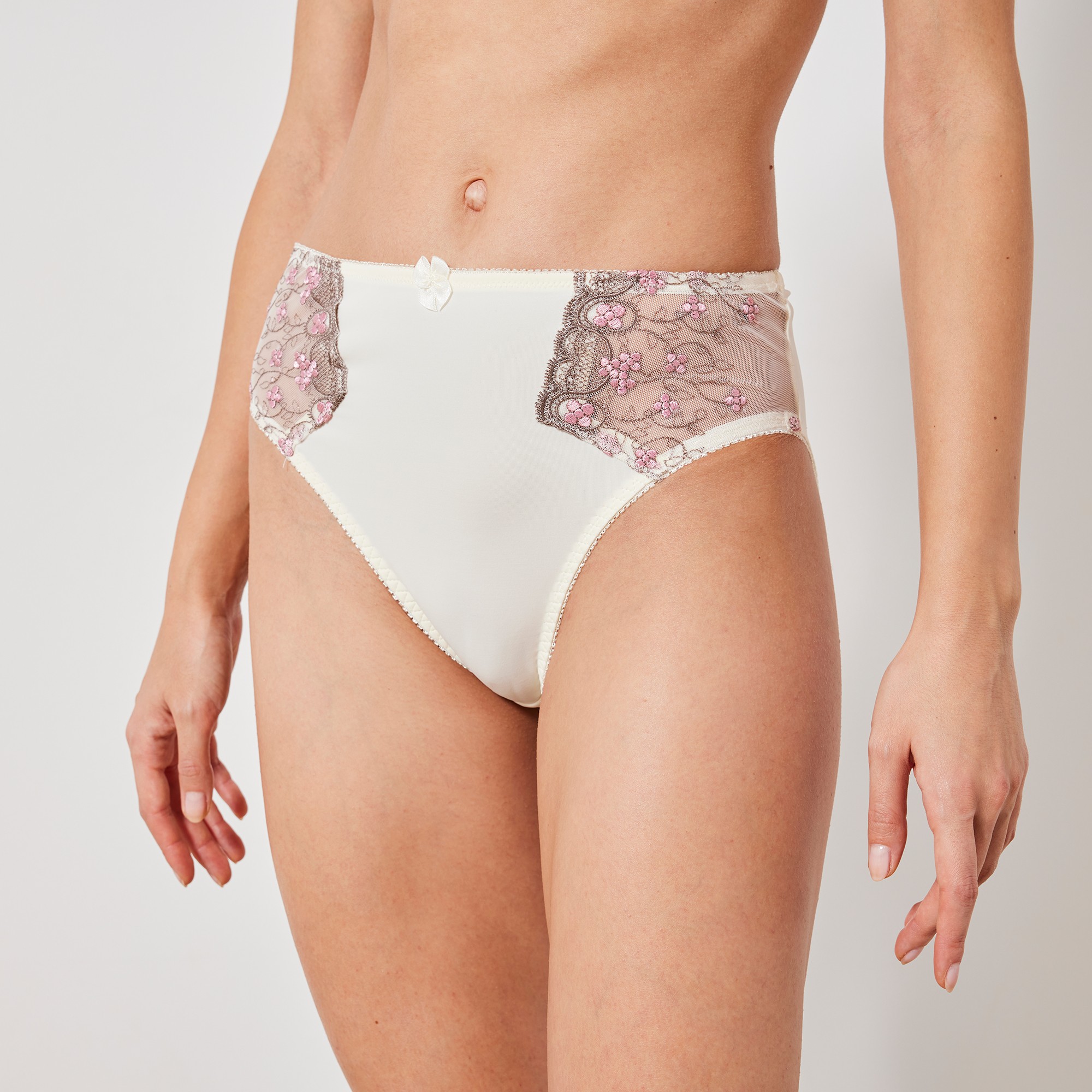 Culotte microfibre tulle brodé Caminata - 58/60 - Écru - Confidence Lingerie