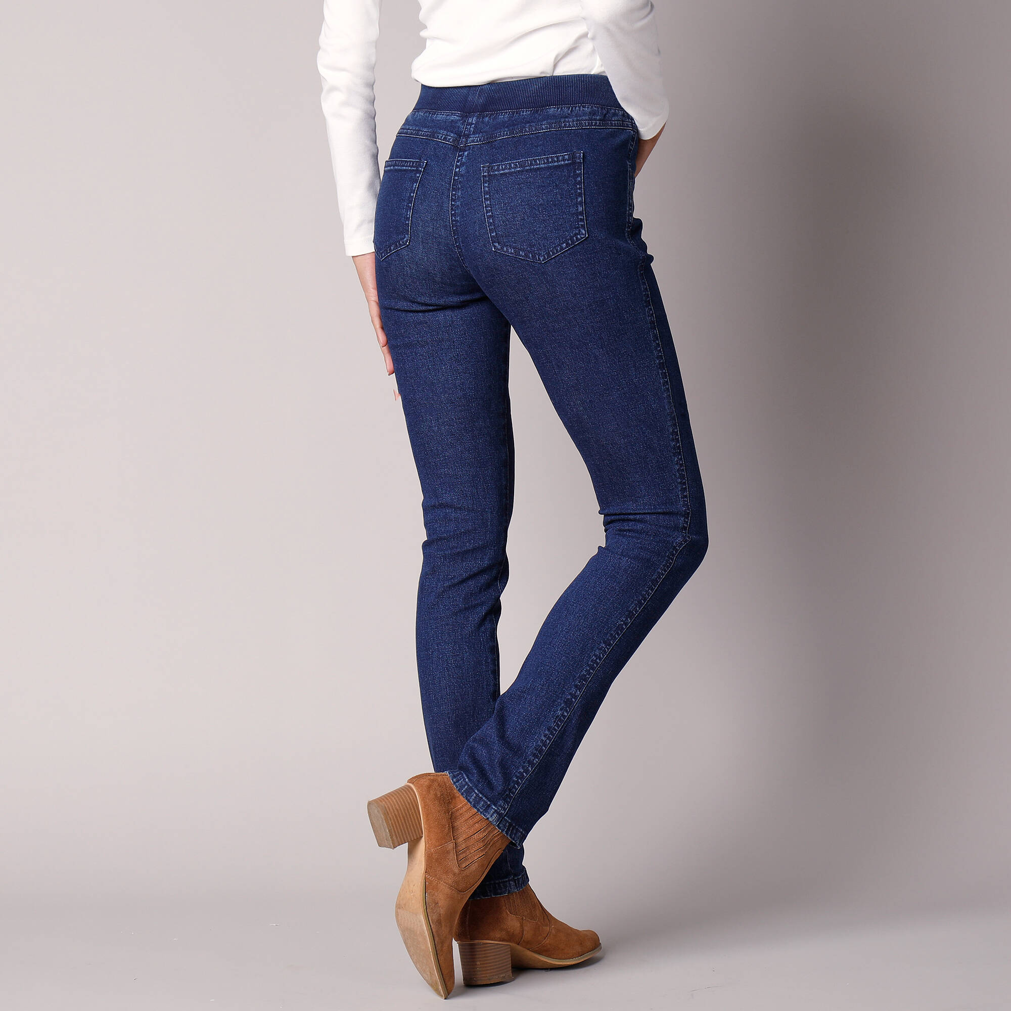 Jean droit ultra confort taille elastiquee