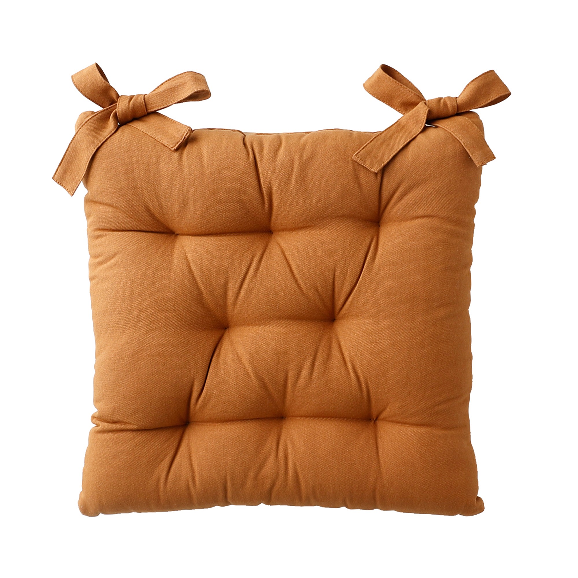 Galette De Chaise Carrée Unie Coton Bachette - Lot De 2 - Colombine