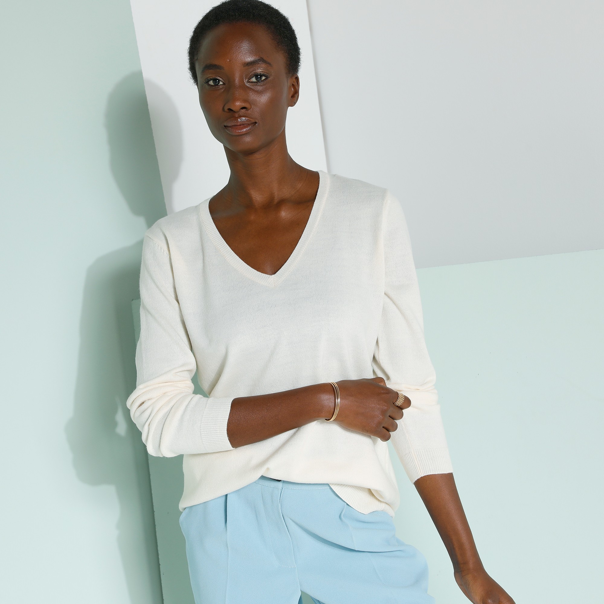 Pull Col V Toucher Doux - Blancheporte