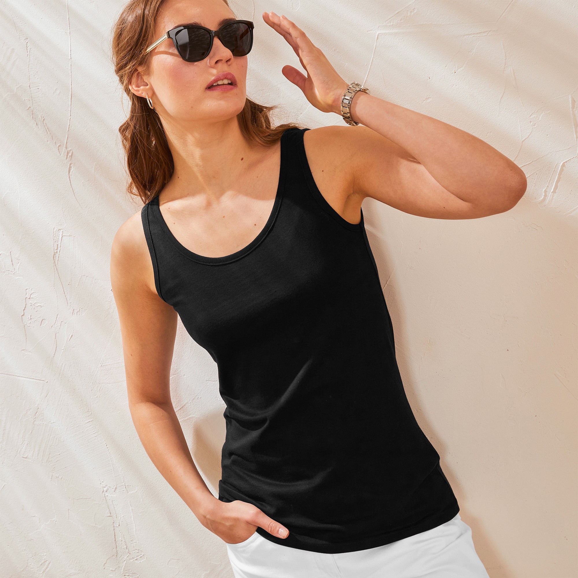 Débardeur Bretelles Larges Uni Coton - Blancheporte