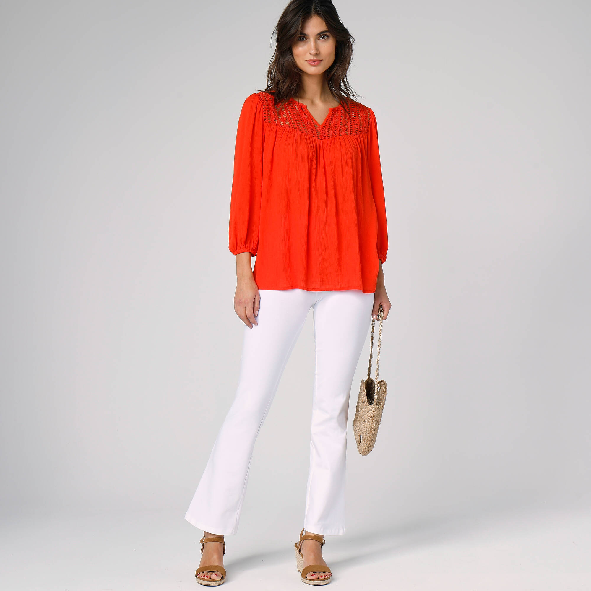 Legging bootcut uni, taille élastiquée - Blancheporte