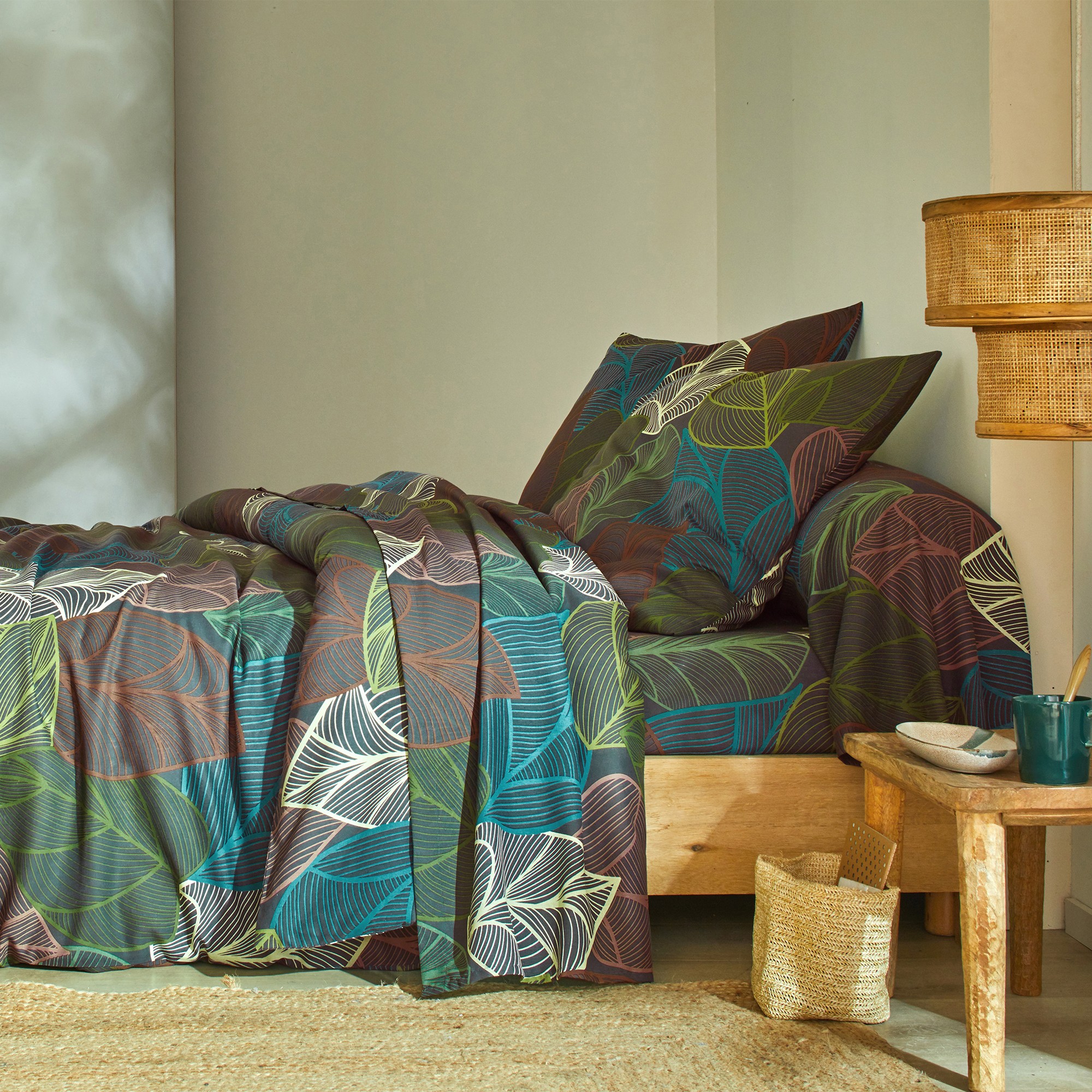 Linge De Lit Elsa En Polycoton À Motifs Feuilles - Blancheporte