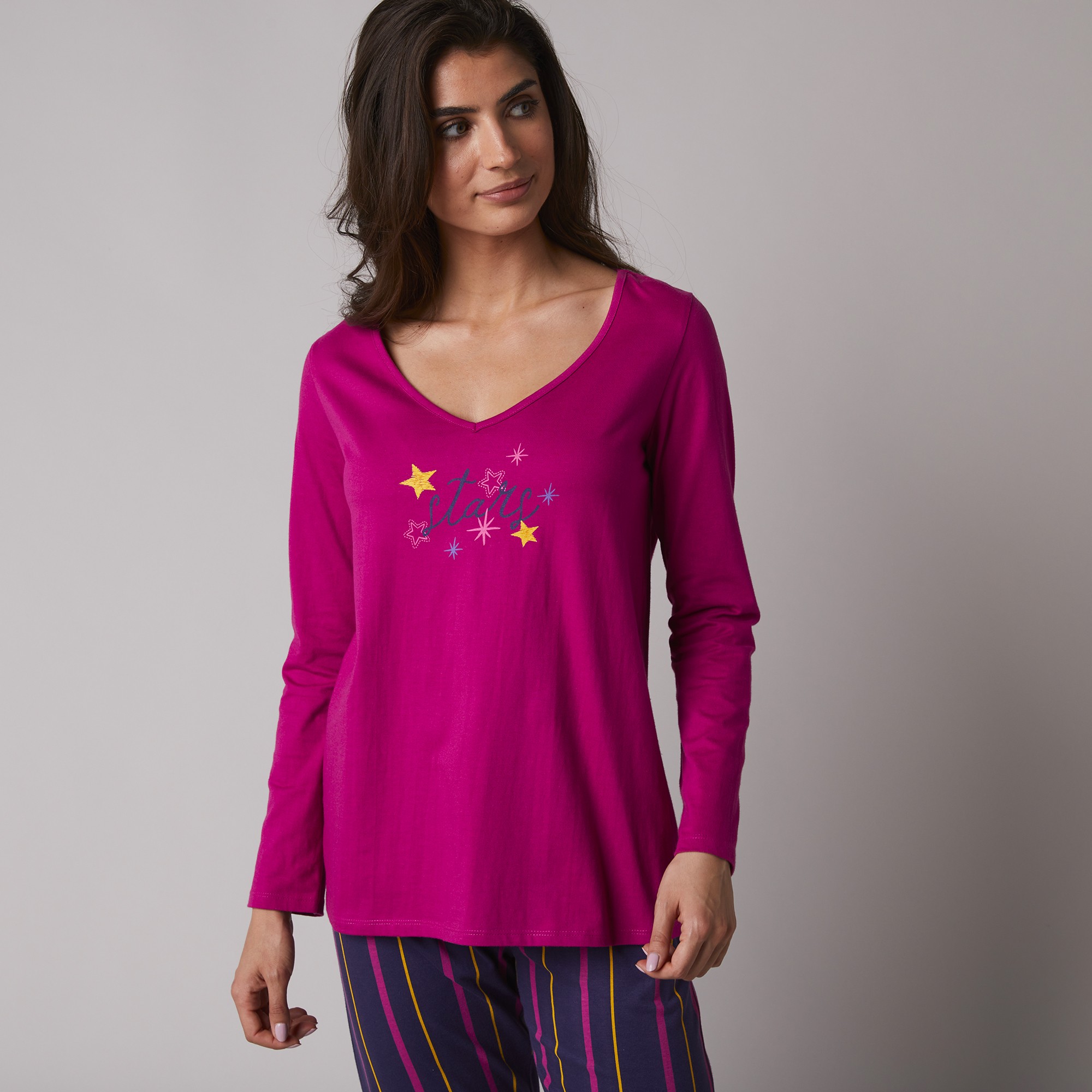 T-shirt De Pyjama Manches Longues Imprimé Estrella - Blancheporte