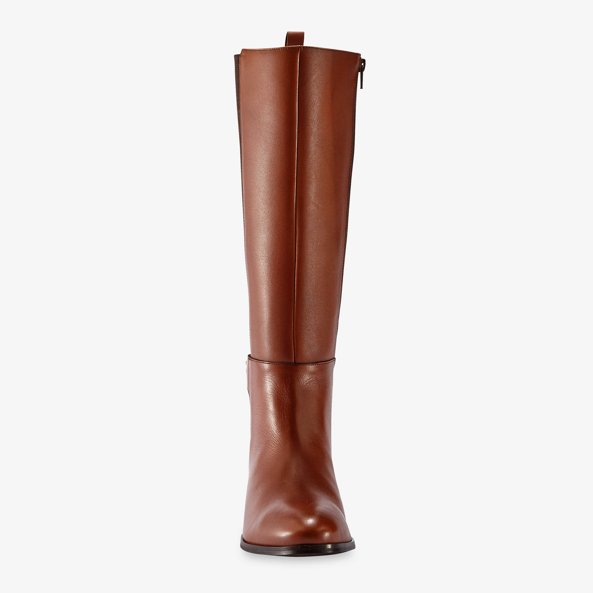 Bottes cavalieres en cuir special larges mollets marron Blancheporte