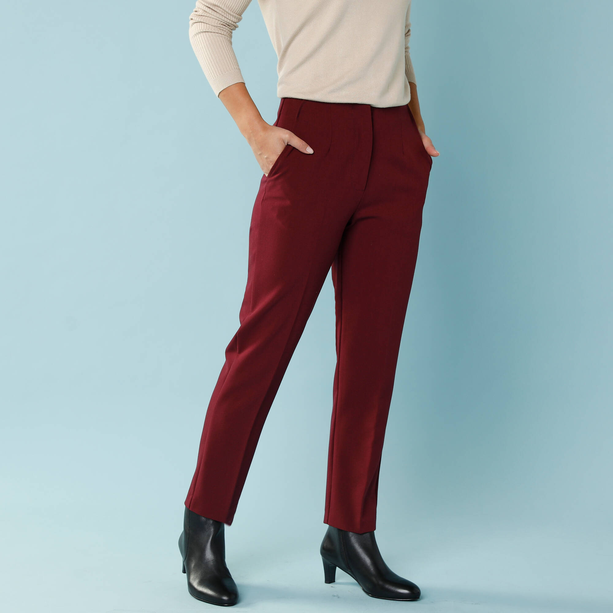 Pantalon cigarette uni, Spécial Petites - Blancheporte