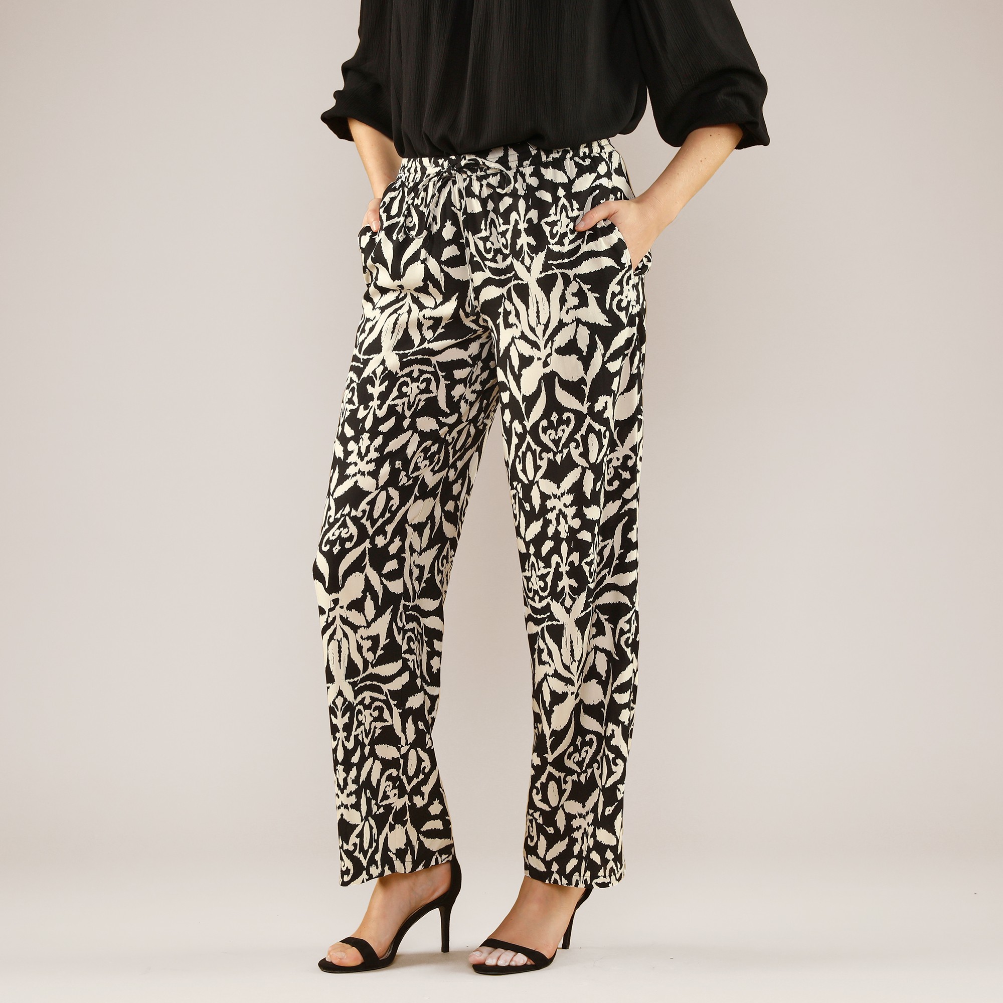 Pantalon Large Fluide, Imprimé Ethnique Bicolore - Blancheporte