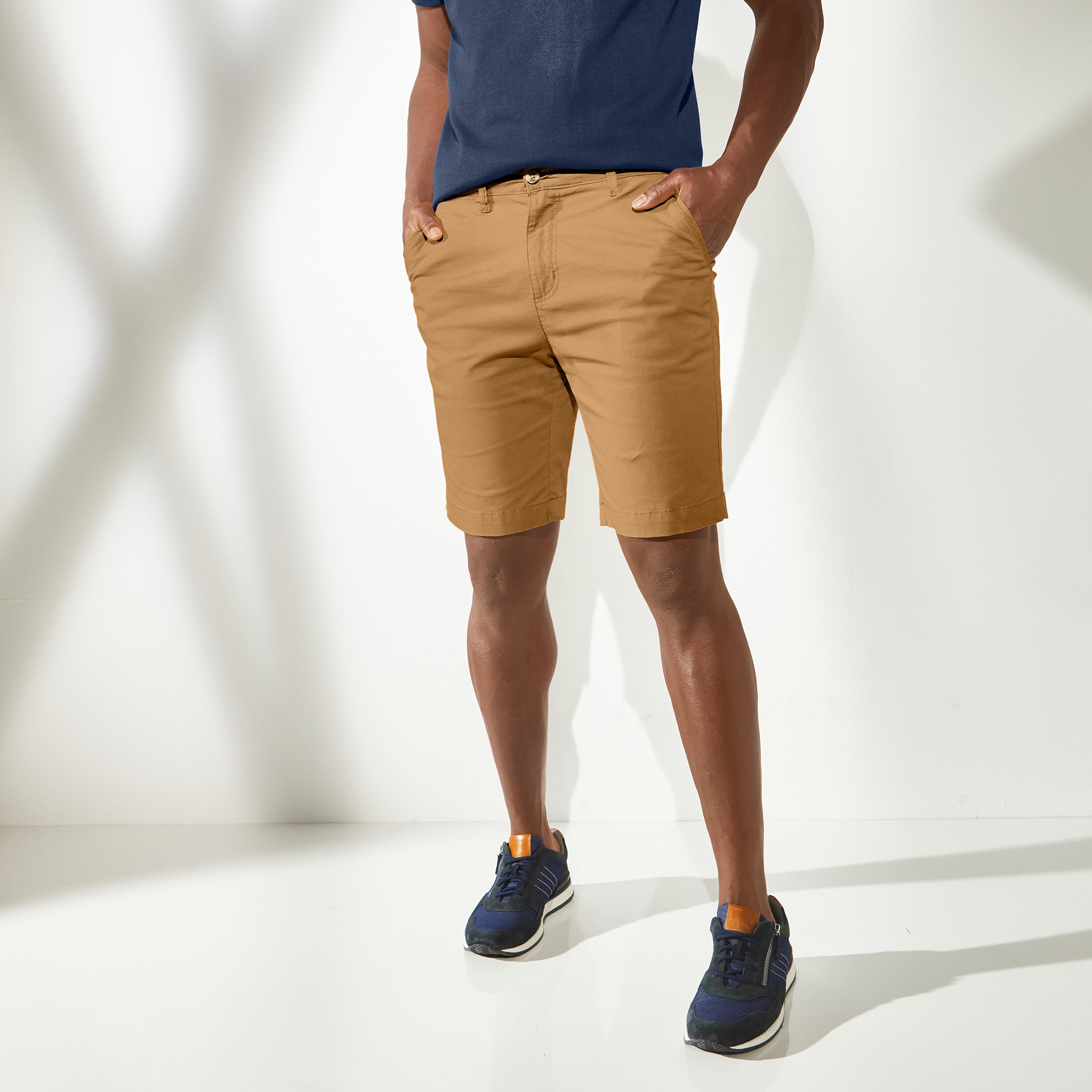 Bermuda Chino Uni Toile Sergé Stretch Morphologie Classique - Blancheporte