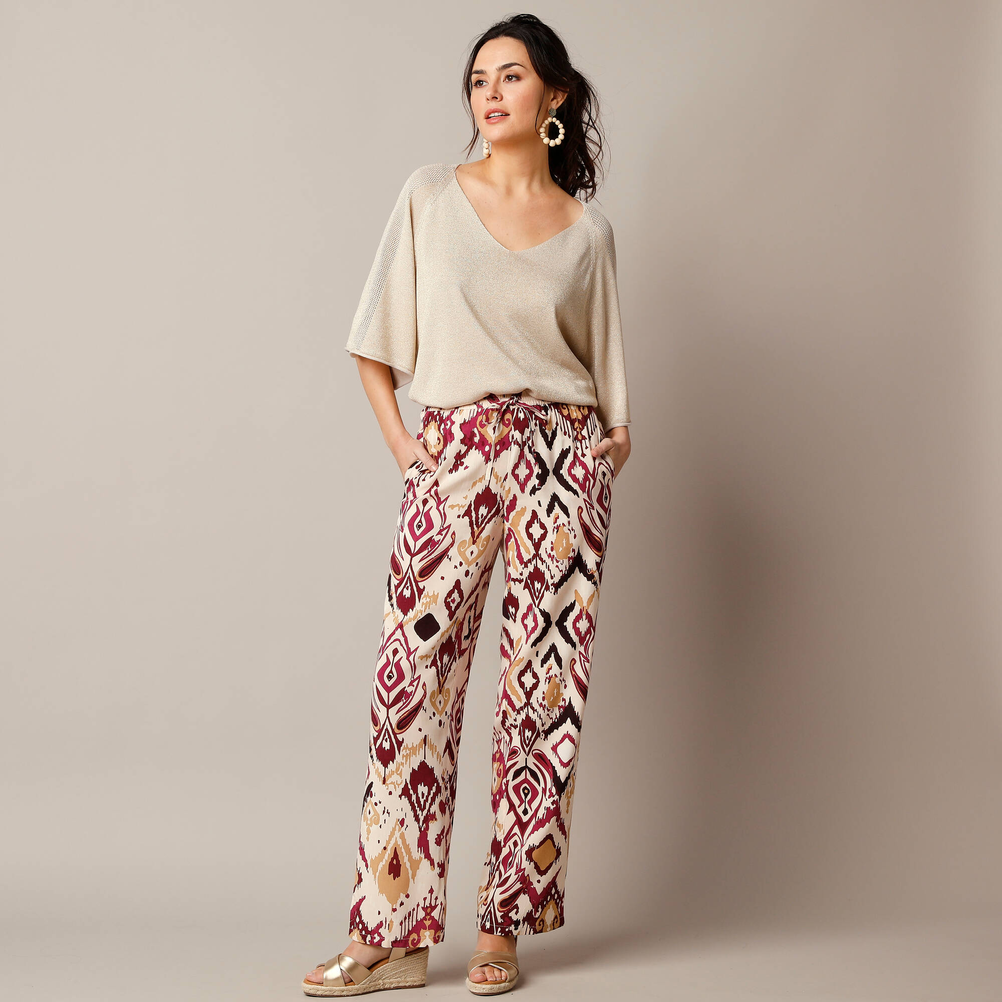 Pantalon fluide large imprim - Blancheporte 30$