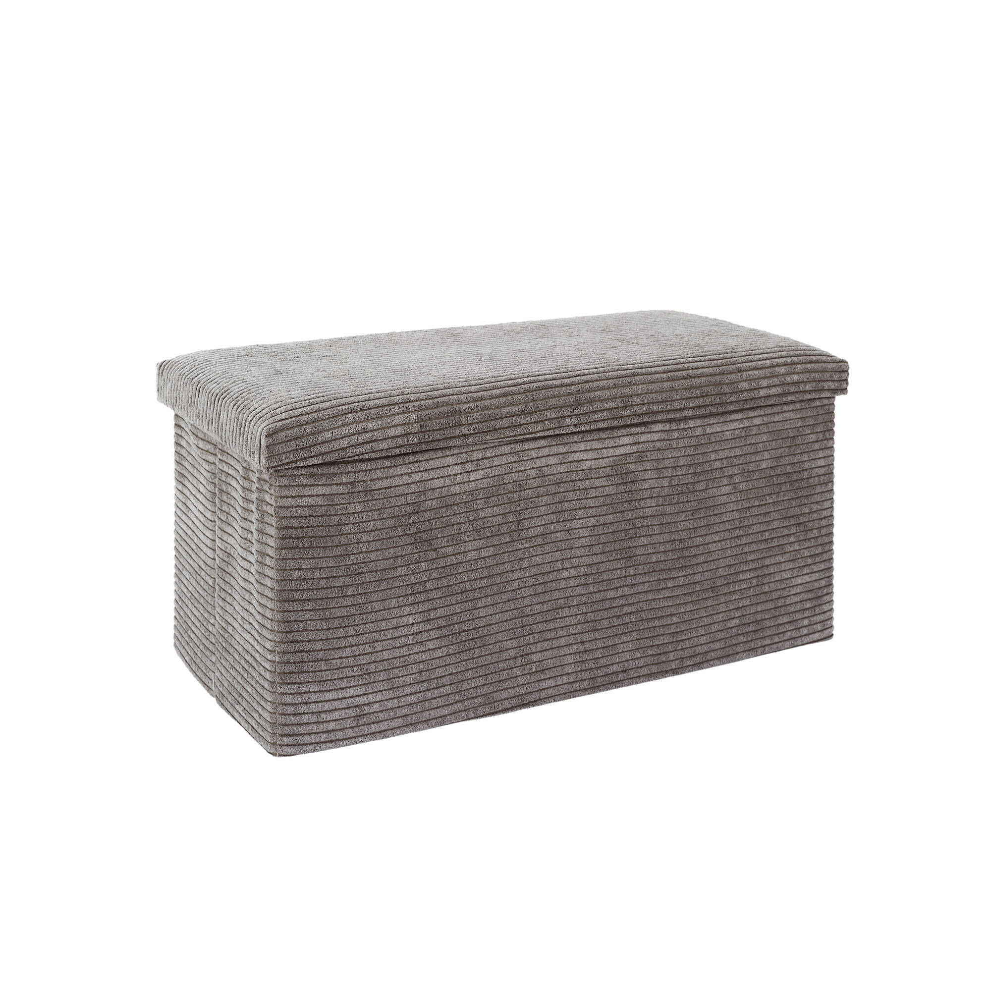 Banc-coffre pliable uni côtelé - Blancheporte Gris Unisex